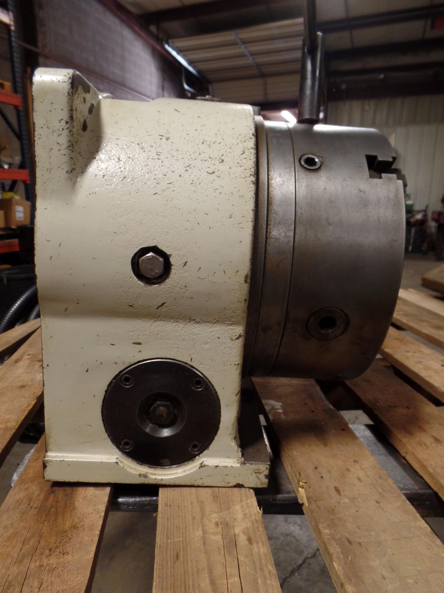 Yuasa 4th Axis Indexer w/ control box and steady rest, 11" 3 jaw chuck w/hard jaws, model UDX-28001 - Image 6 of 12