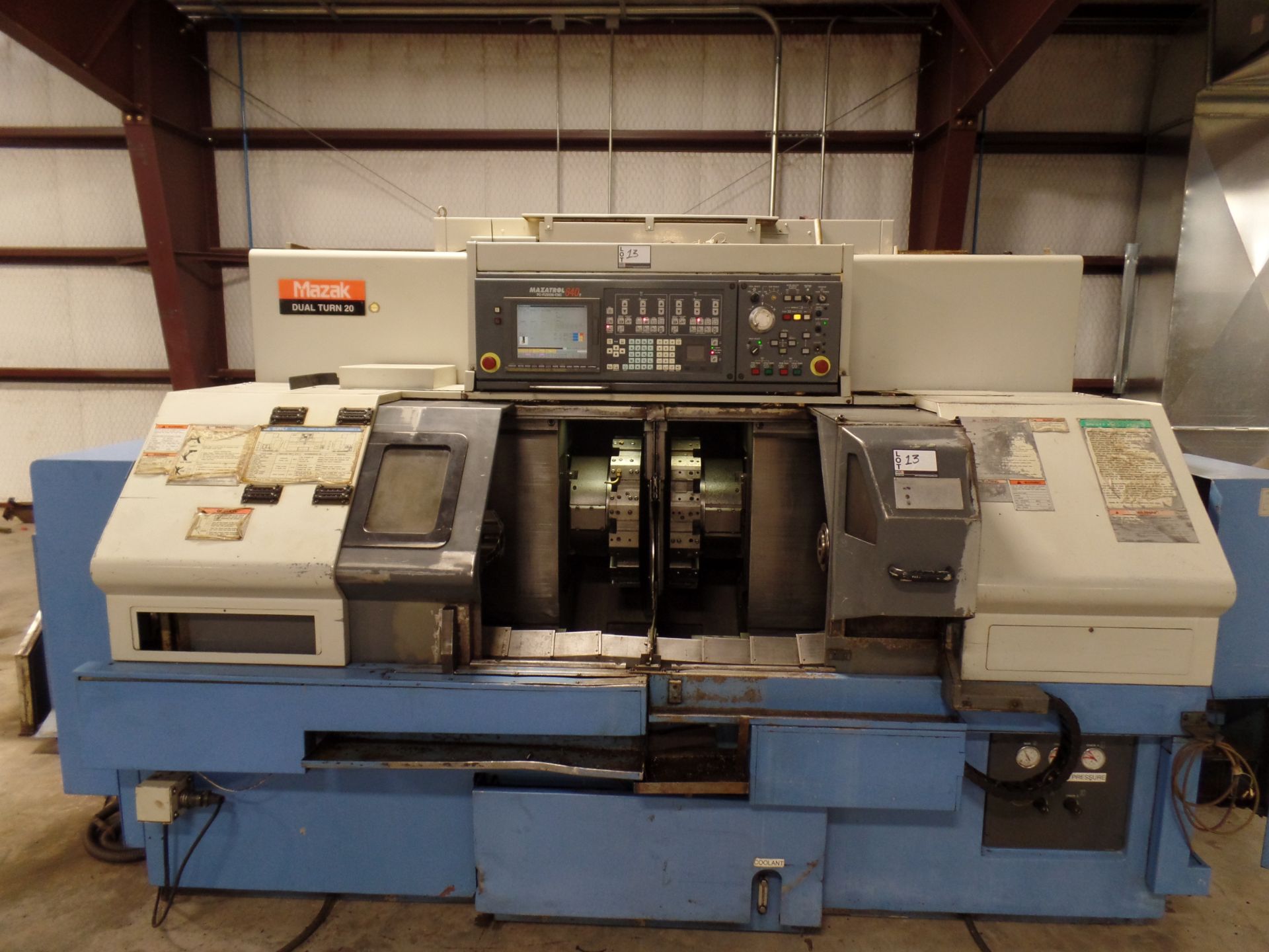 2004 Mazak Dual Turn 20 4 Axis Twin Spindle Twin Turret Opposed CNC Turning Center, rear discharge - Image 2 of 9