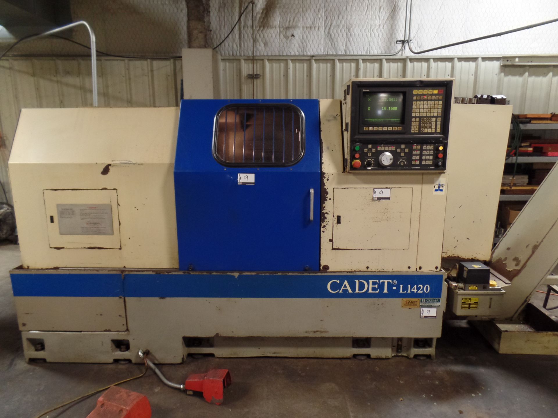 1996 Okuma Cadet L1420 2-axis LNC 10 CNC turning center, 5020 control, chip conveyor, 12" chuck