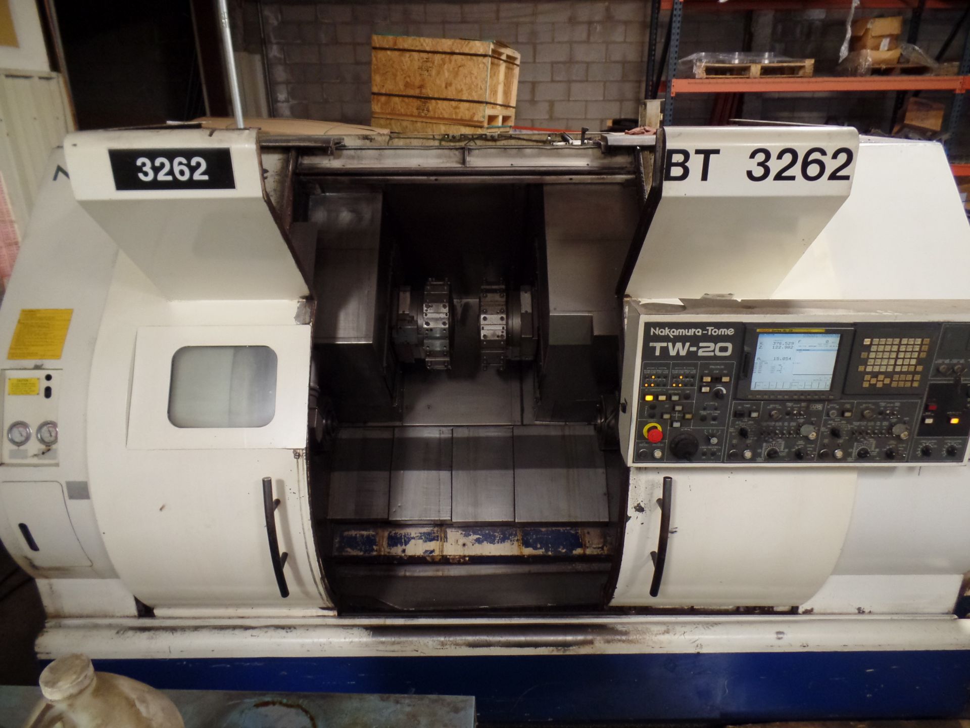 2005 Nakamura TW-20 Twin Spindle Twin Turret Opposed CNC Lathe, Funuc 18iTB CNC control chip, side