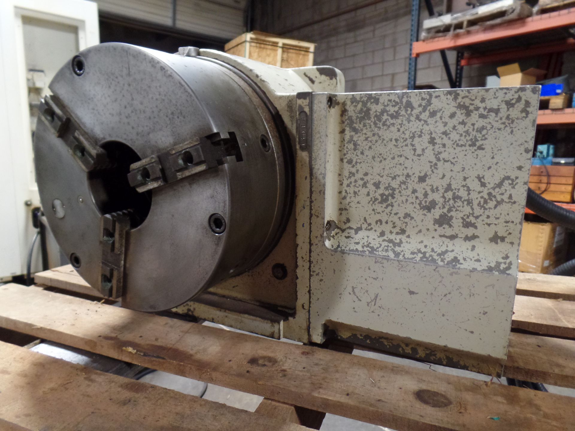 Yuasa 4th Axis Indexer w/ control box and steady rest, 11" 3 jaw chuck w/hard jaws, model UDX-28001 - Image 3 of 12