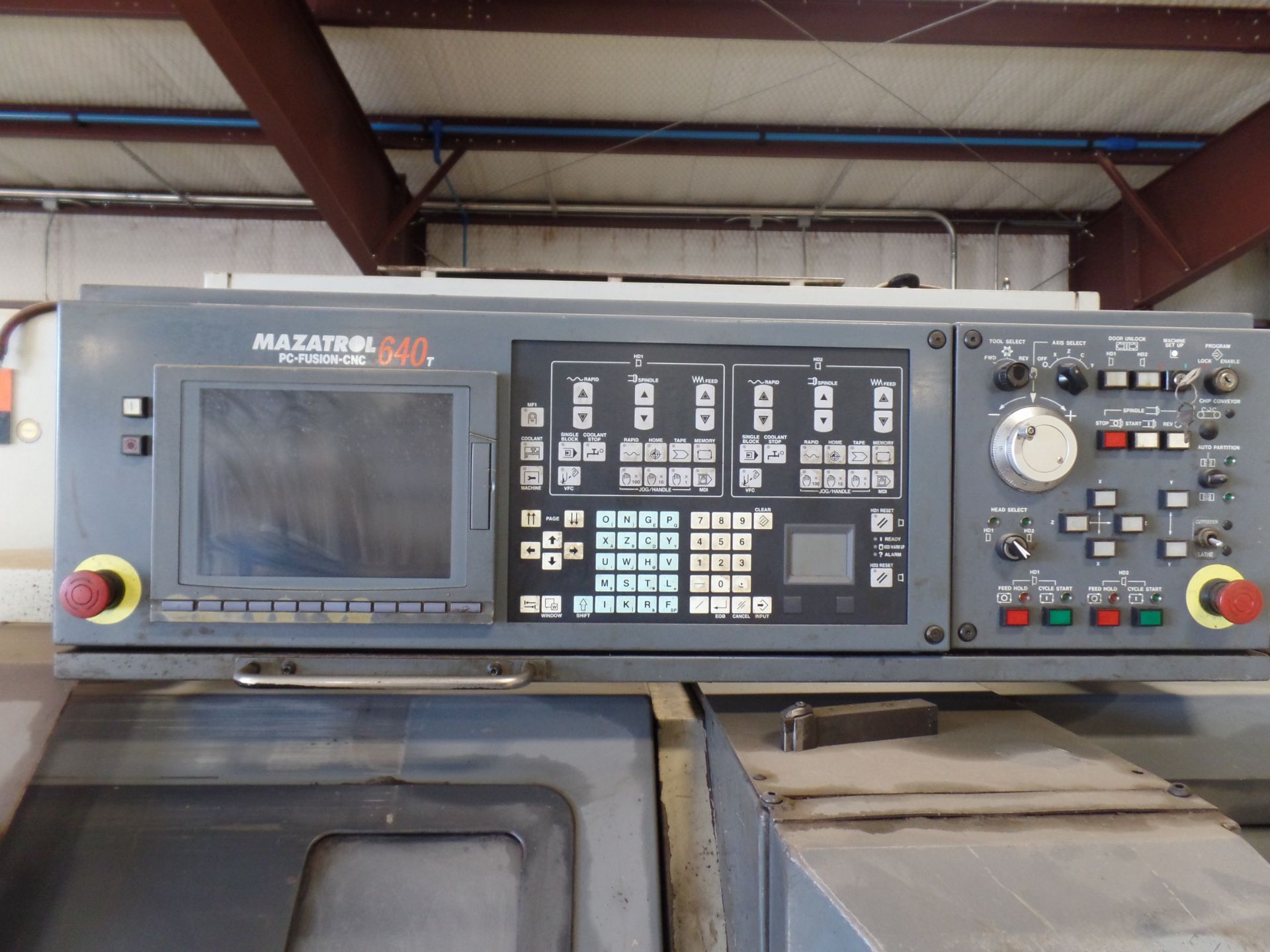 2003 Mazak Dual Turn 20 4 Axis Twin Spindle Twin Turret Opposed CNC Turning Center, rear discharge - Image 4 of 6