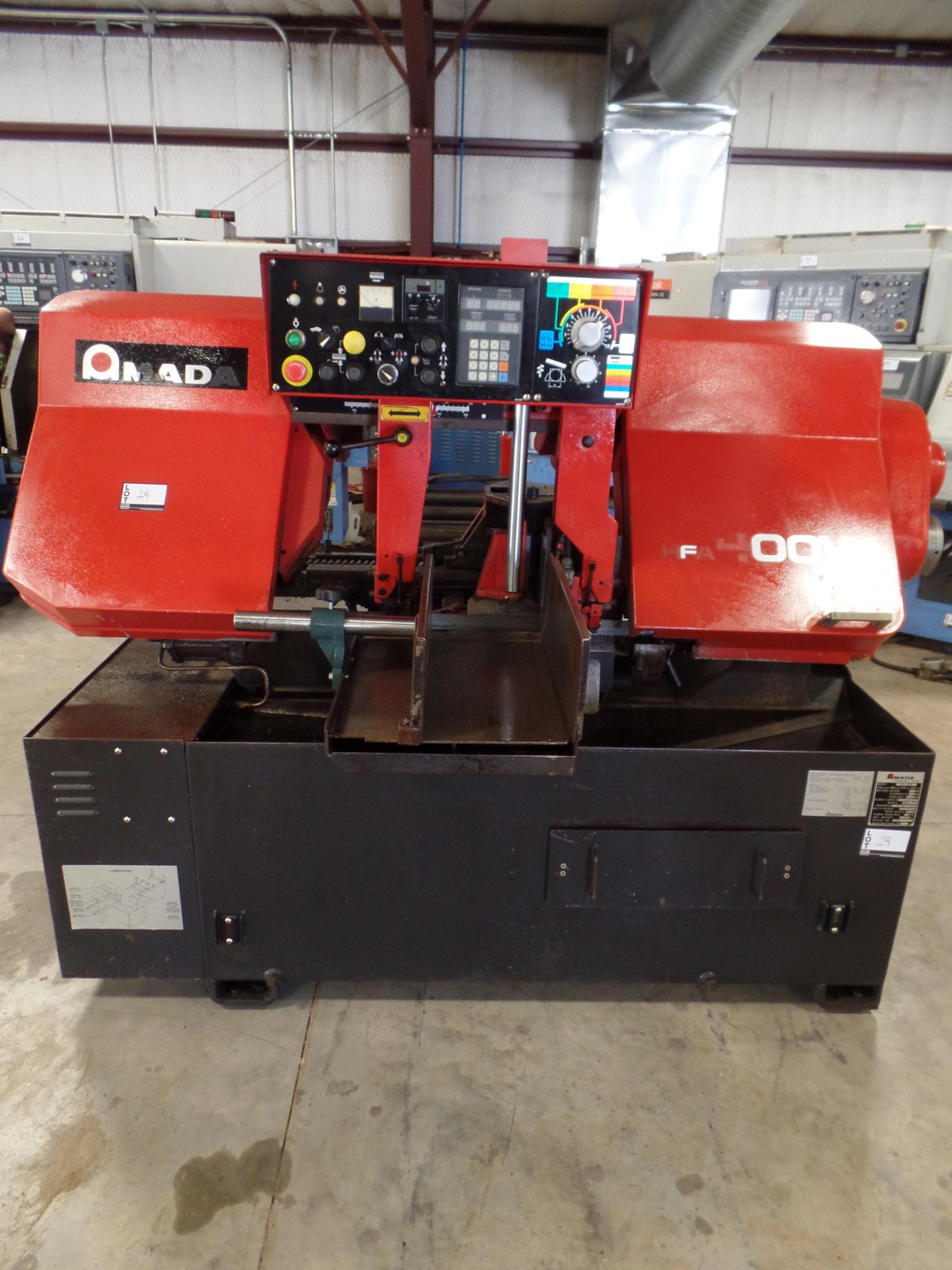 1995 Amada HFA 400W band saw, Automatic bar-feed, 16" round bar capacity, 1-1/2" wide blade SN: - Image 5 of 7