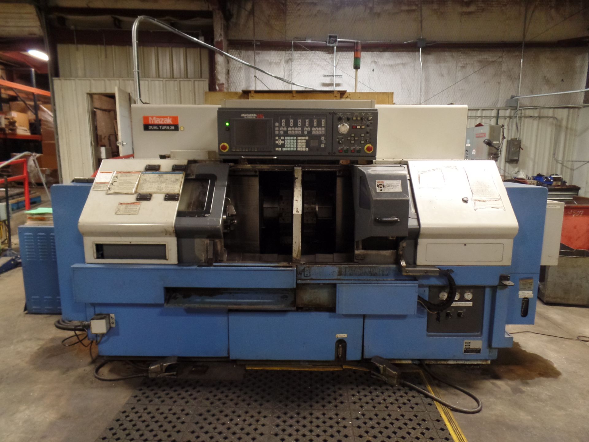 2002 Mazak Dual Turn 20 4 Axis Twin Spindle Twin Turret Opposed CNC Turning Center, rear discharge - Image 3 of 14