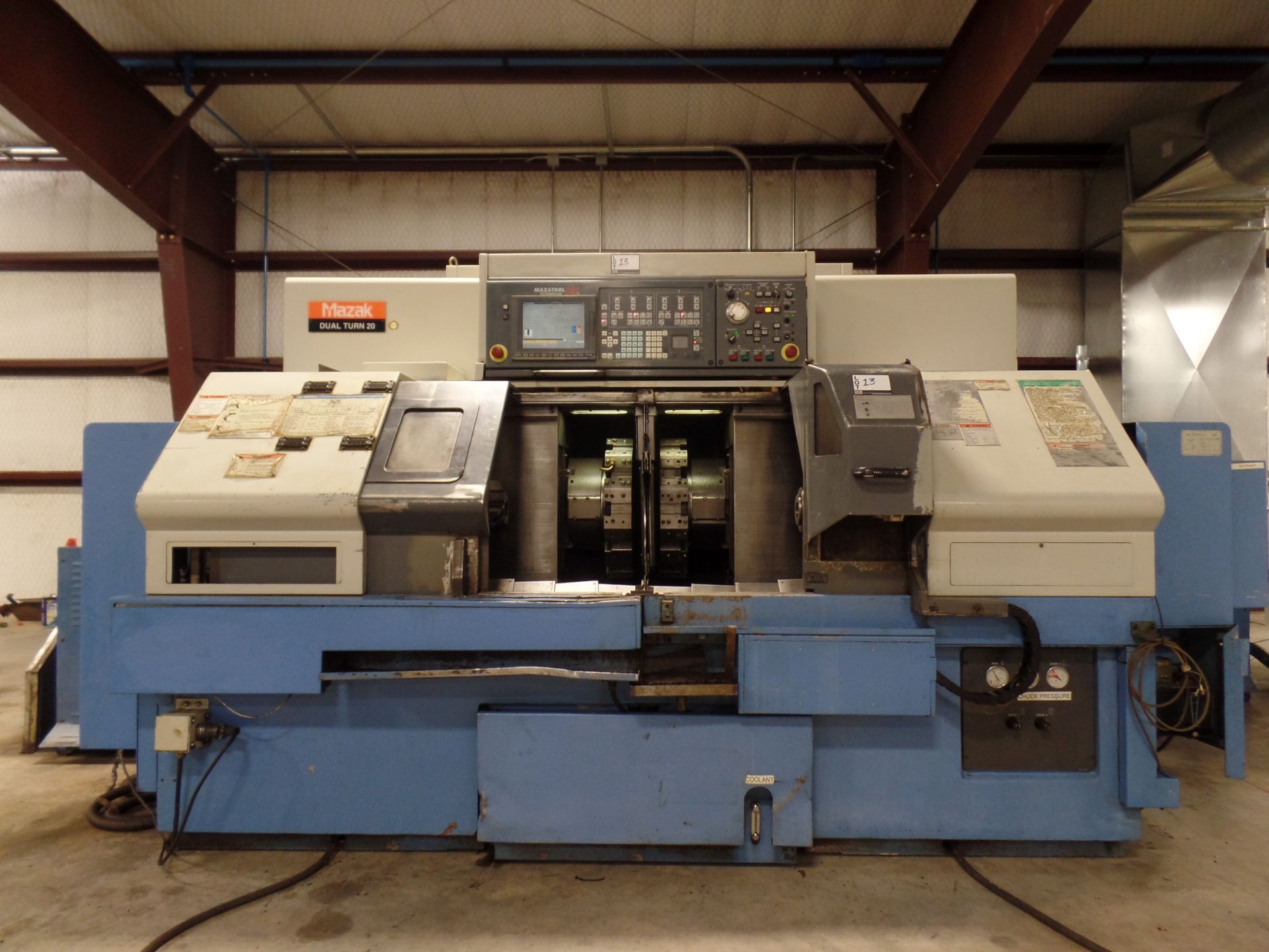 2004 Mazak Dual Turn 20 4 Axis Twin Spindle Twin Turret Opposed CNC Turning Center, rear discharge