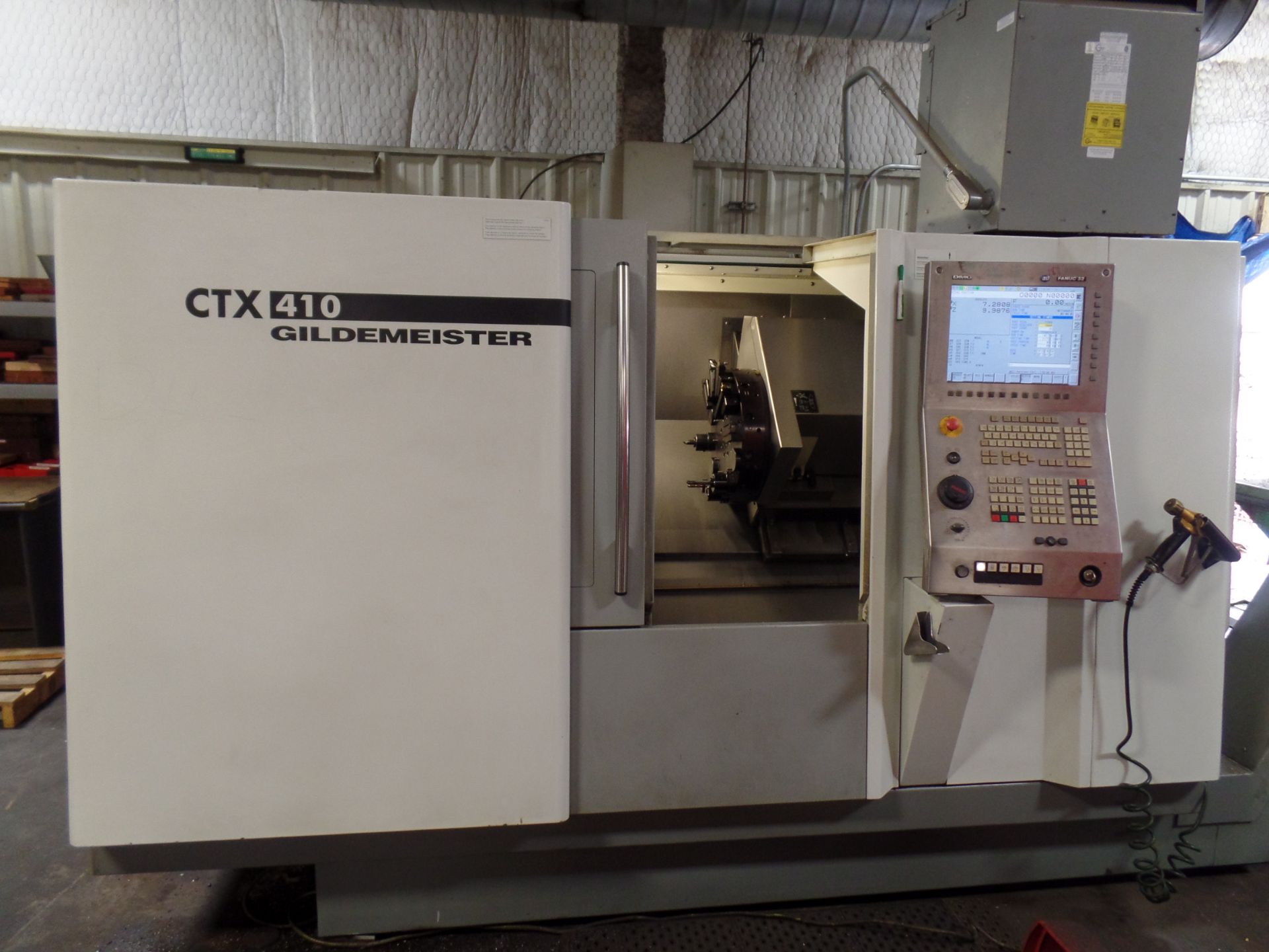 2006 Gildemeister CTX-410 2 Axis CNC Lathe, Fanuc 32i, chip conveyor, 8" chuck SN: 01360006511 - Image 3 of 16