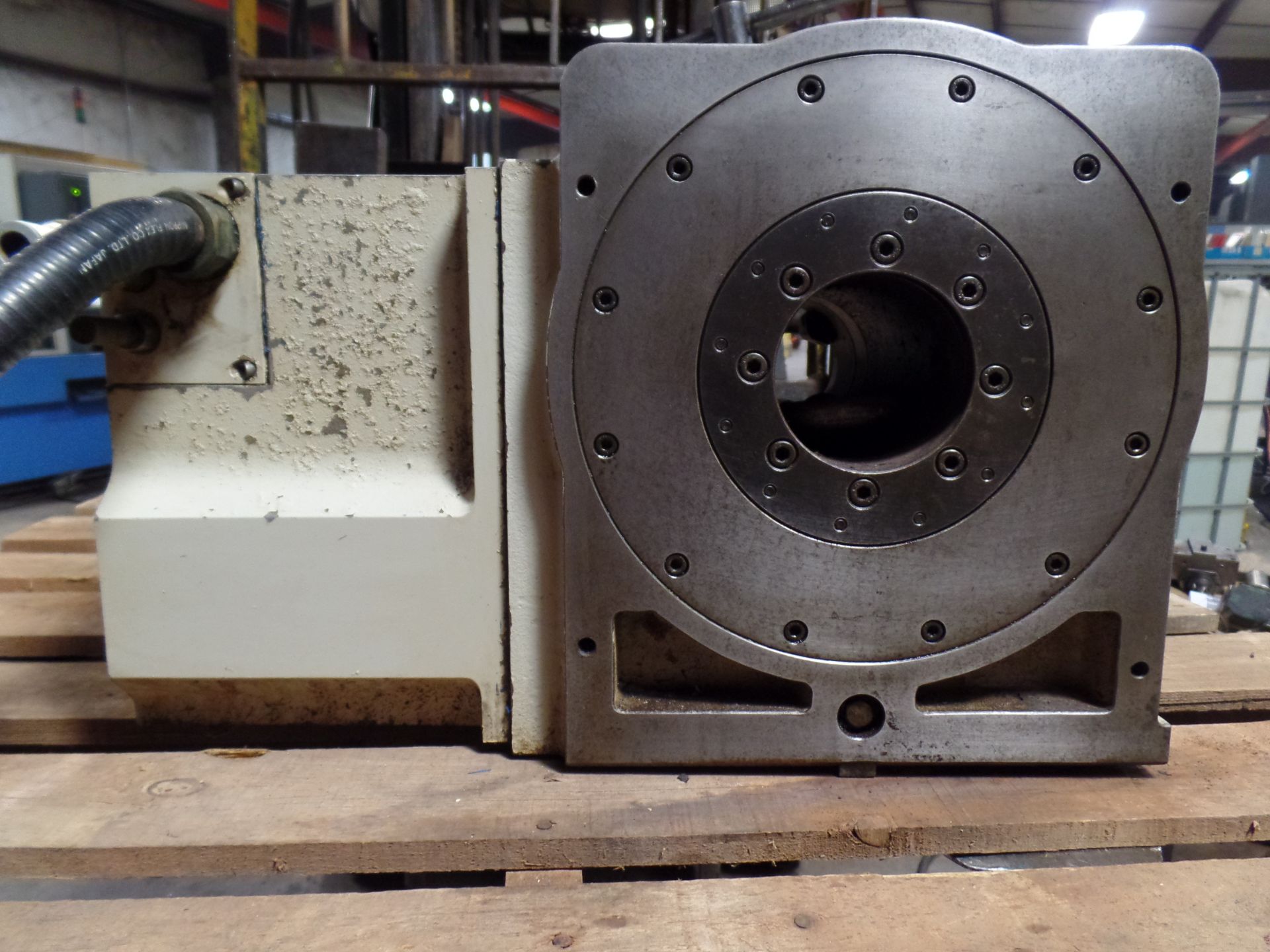 Yuasa 4th Axis Indexer w/ control box and steady rest, 11" 3 jaw chuck w/hard jaws, model UDX-28001 - Image 5 of 12