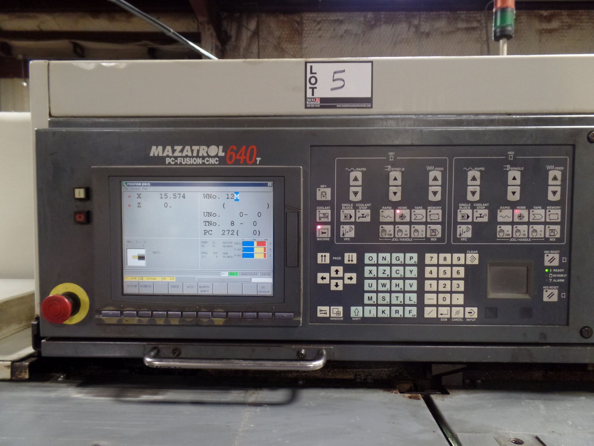 2002 Mazak Dual Turn 20 4 Axis Twin Spindle Twin Turret Opposed CNC Turning Center, rear discharge - Image 6 of 14