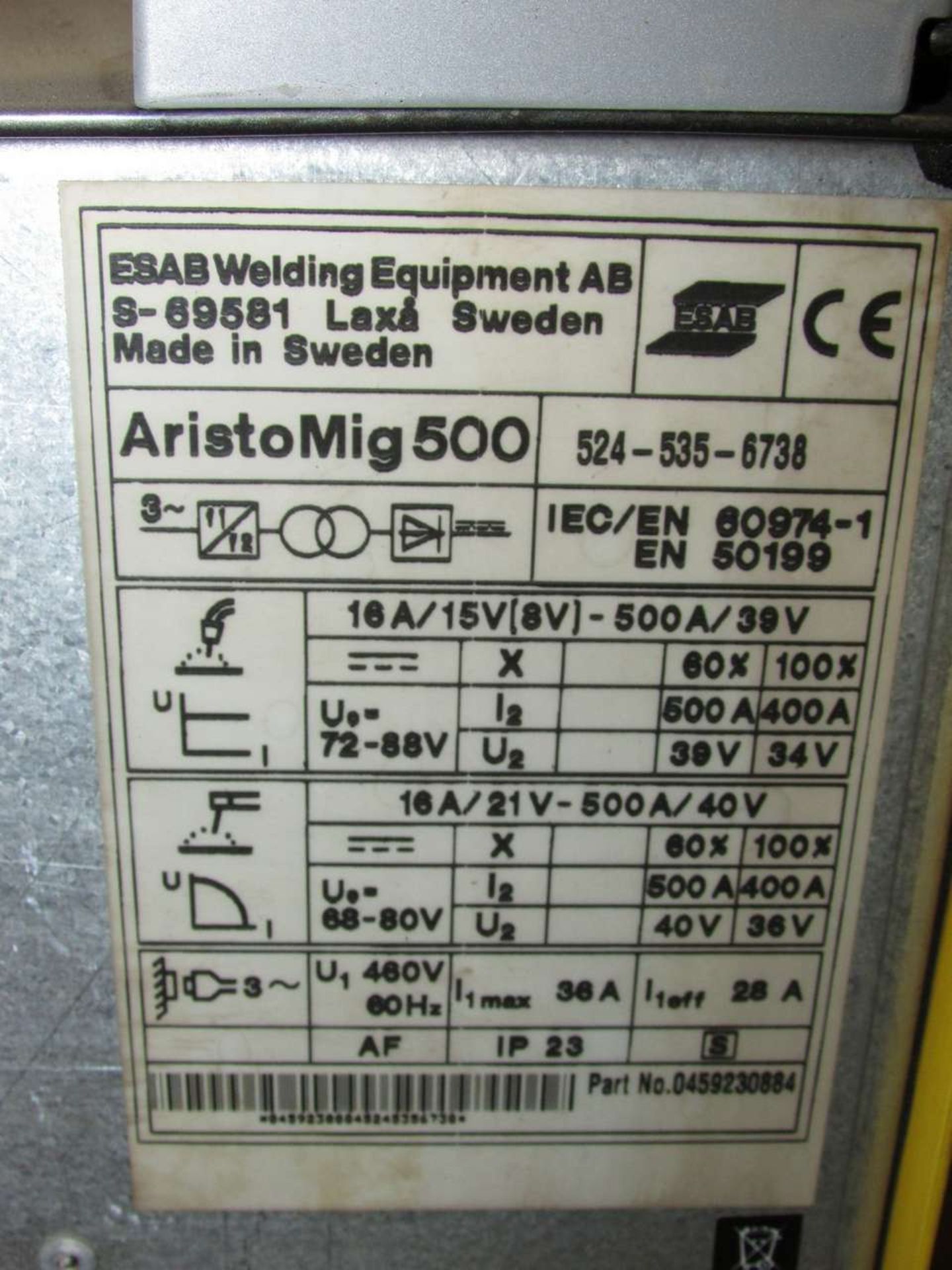 ESAB AristoMig 500 Mig Welder - Image 2 of 2
