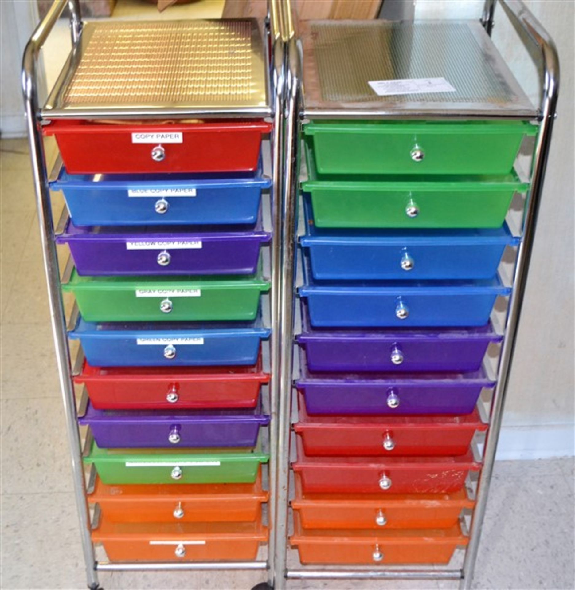 (2) Rolling Carts w/Bins