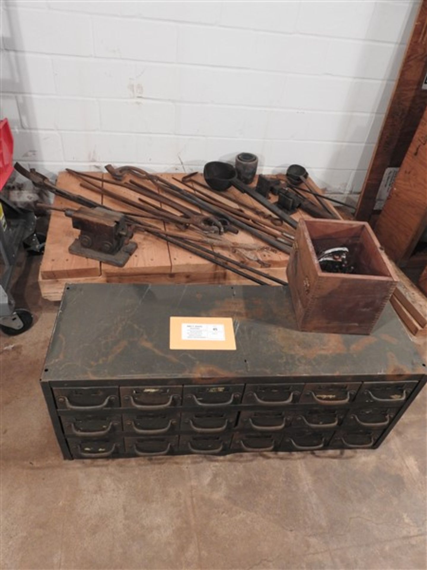 IRON WORKING TOOLS AND CABINET