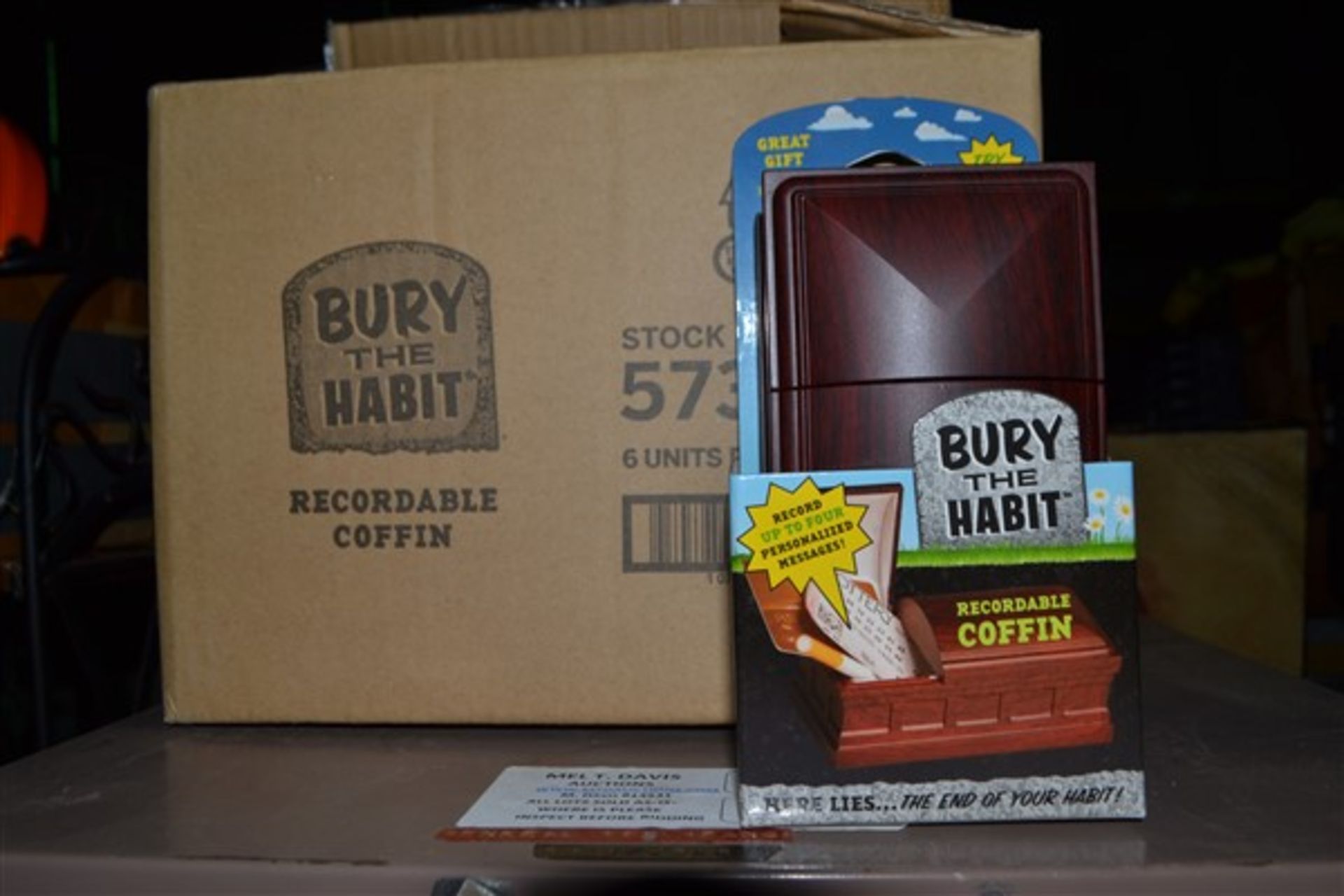1 Case (6) Bury the habit recordable novelty coffin