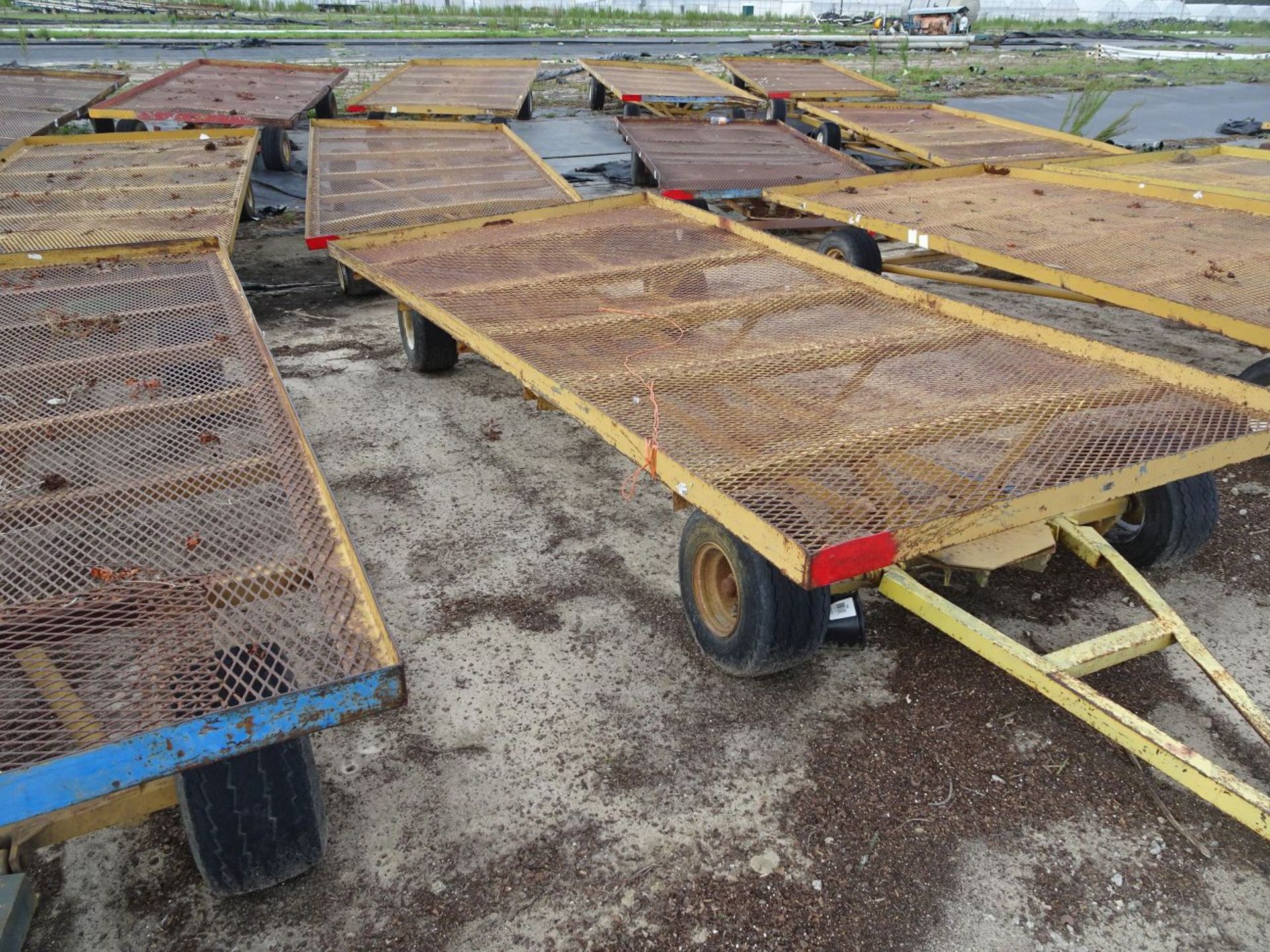 (6) SELF TRACKING TRAILERS, EACH IS PIN STYLE HITCH, EACH TRAILER BED IS 12' LONG x 6' WIDE (FOR - Image 3 of 3