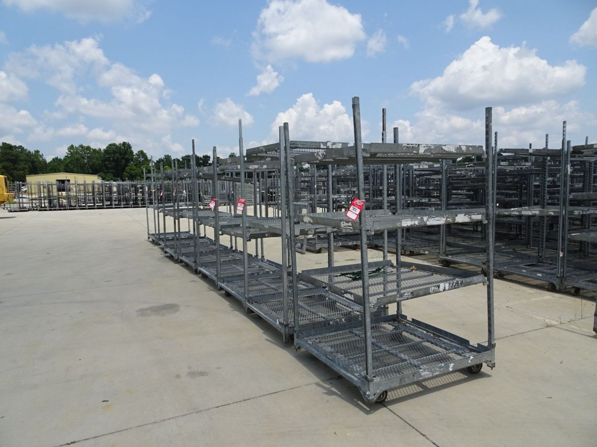 (100) WELLMASTER PLANT CARTS WITH ADJUSTABLE SHELVES ON CASTERS, APPROX 44'' WIDE x 47'' DEEP x 80''