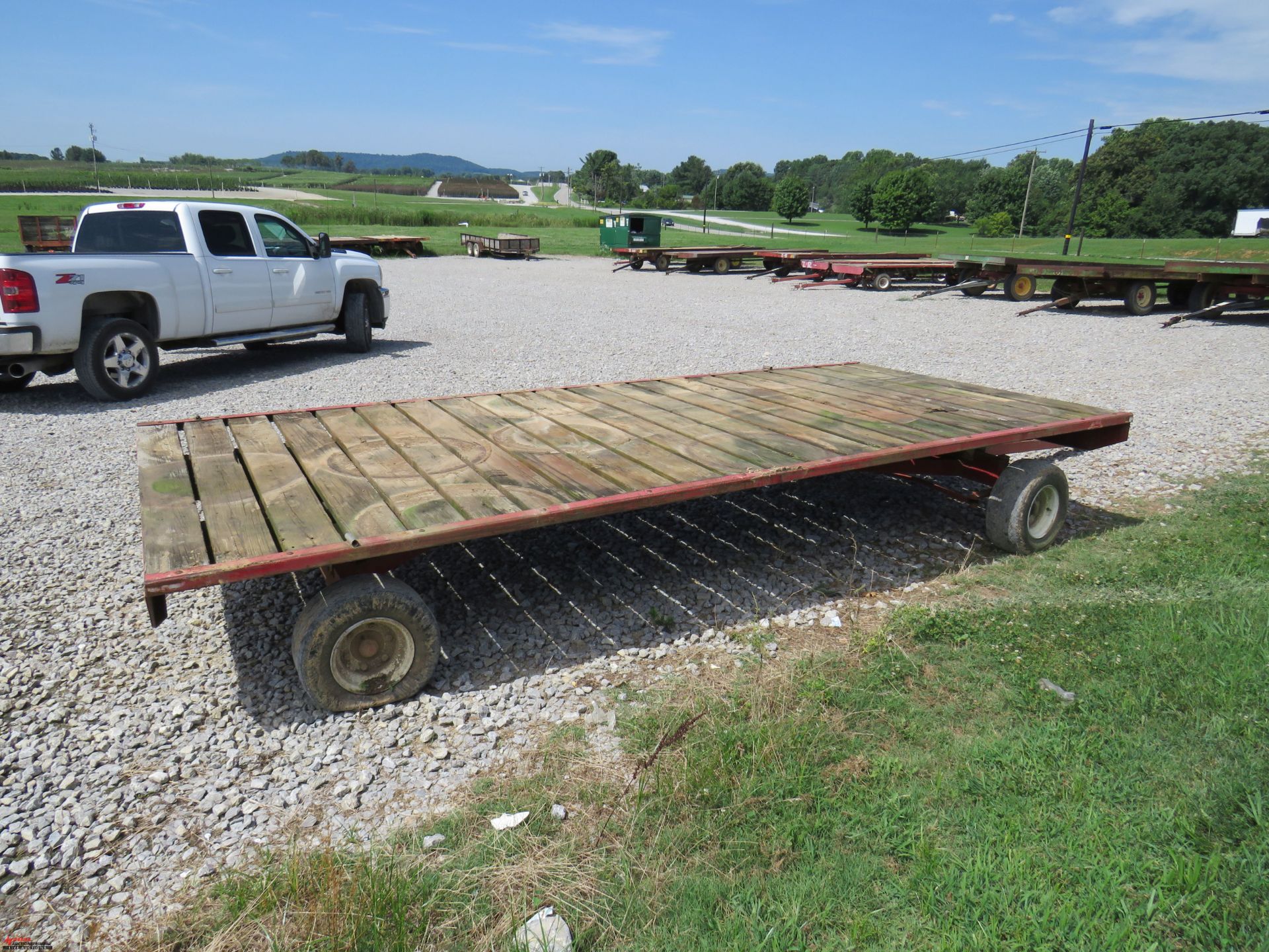 EZ TRAIL FLAT BED TRAILER, 15', PIN HITCH, SMALL TIRES - Image 3 of 6