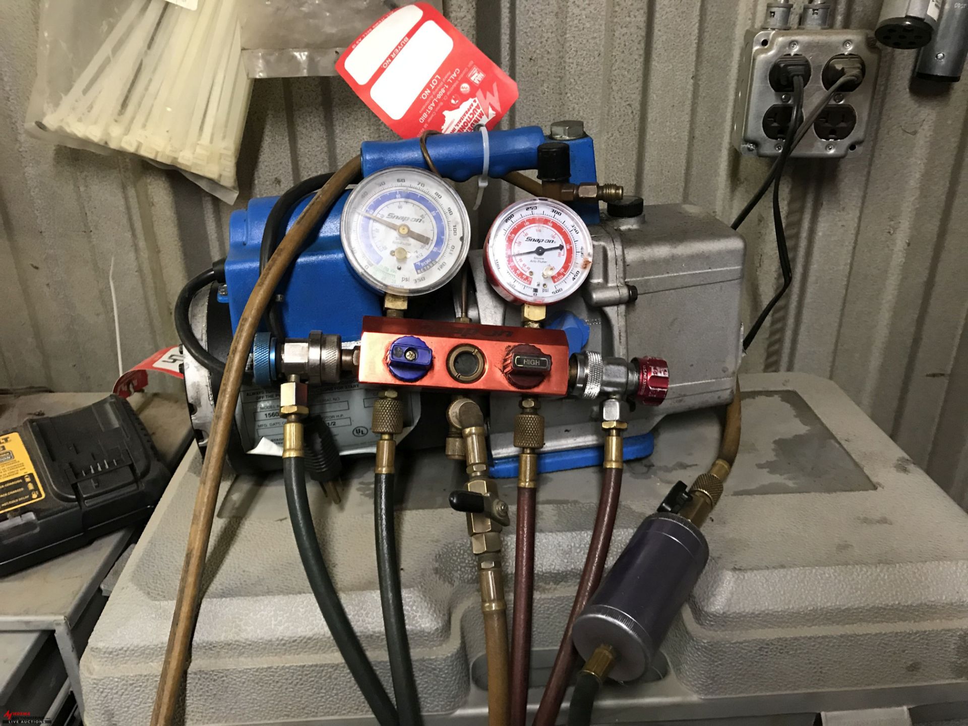 SNAP ON AIR CONDITIONING GAUGES, WITH ELECTRIC VACUUM PUMP