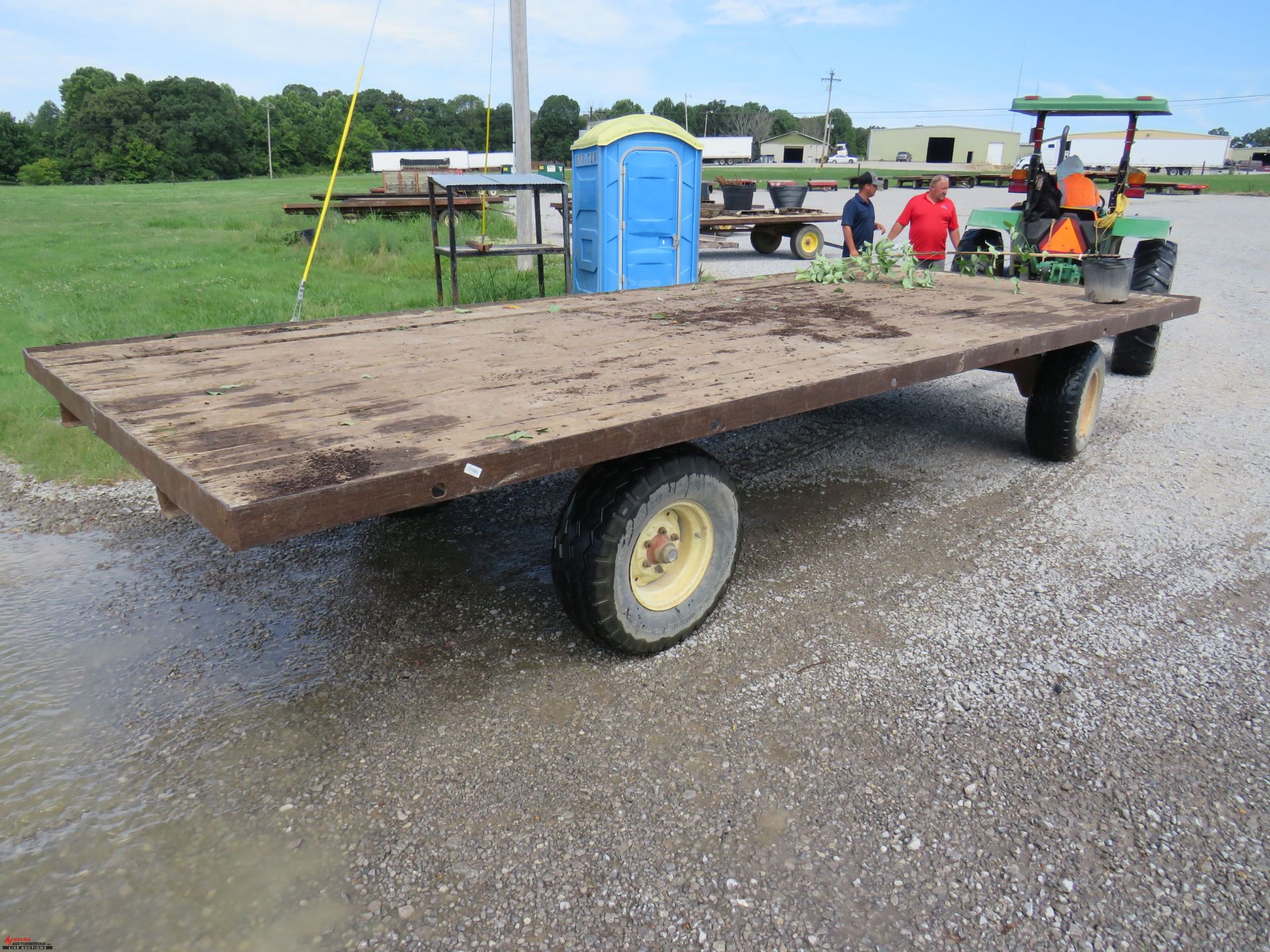 KNOWLES FLAT BED TRAILER, 20', FIFTH WHEEL STYLE STEERING, PIN HITCH - Image 2 of 2