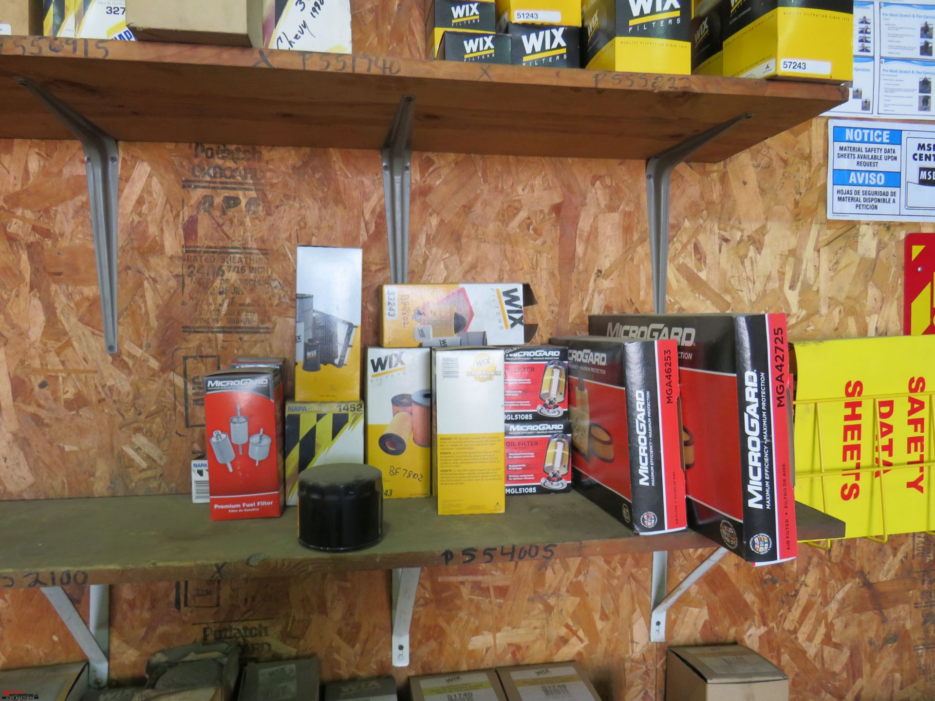 ASSORTED FILTERS (OIL AND AIR), FIRE EXTINGUISHERS, AND ASSORTED LUBRICANTS - Image 5 of 7