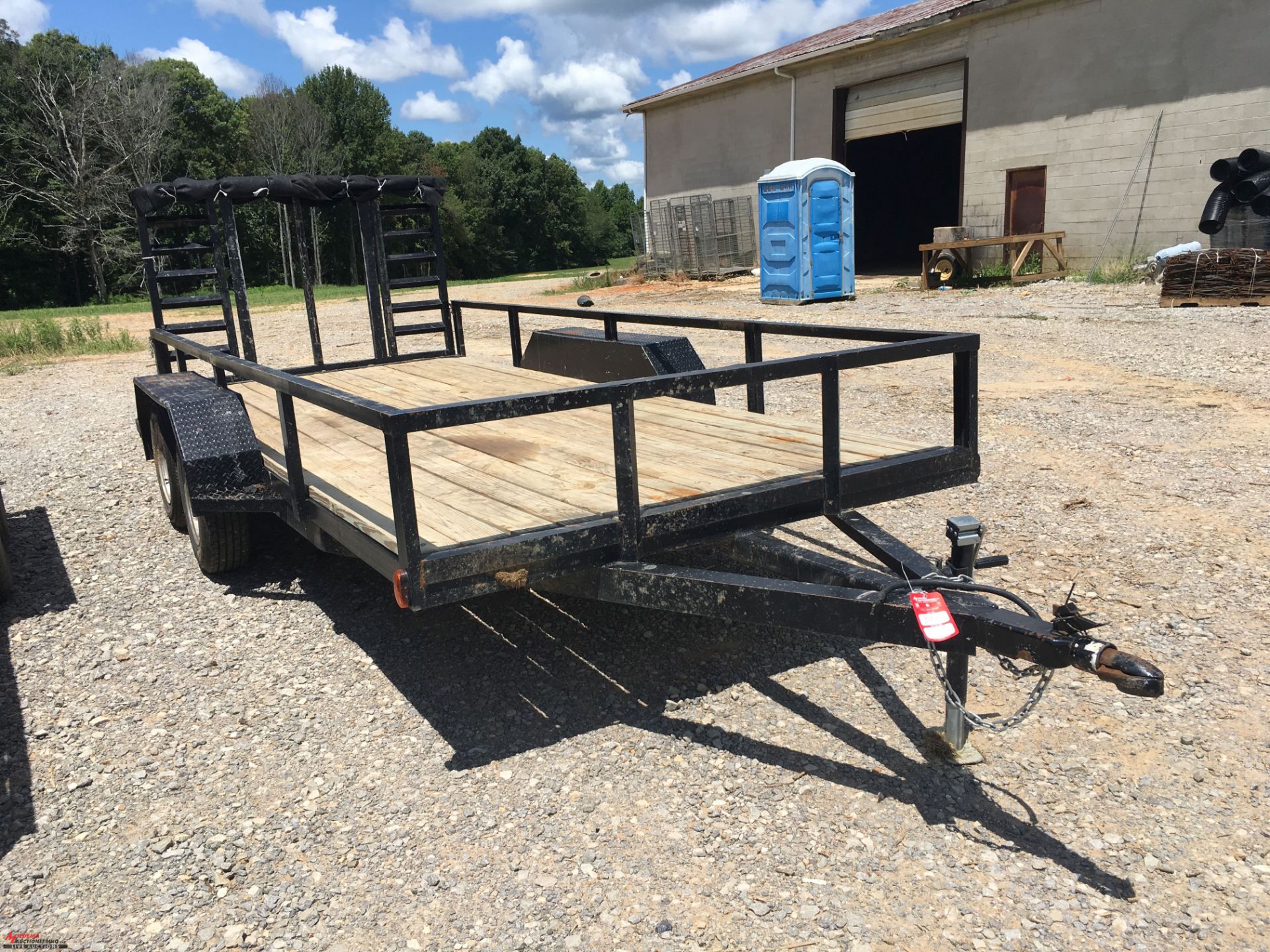 16' TRAILER, WITH WOOD DECK, FOLD DOWN RAMPS, CUSTOM BUILT BY FARM, DOES NOT SELL WITH