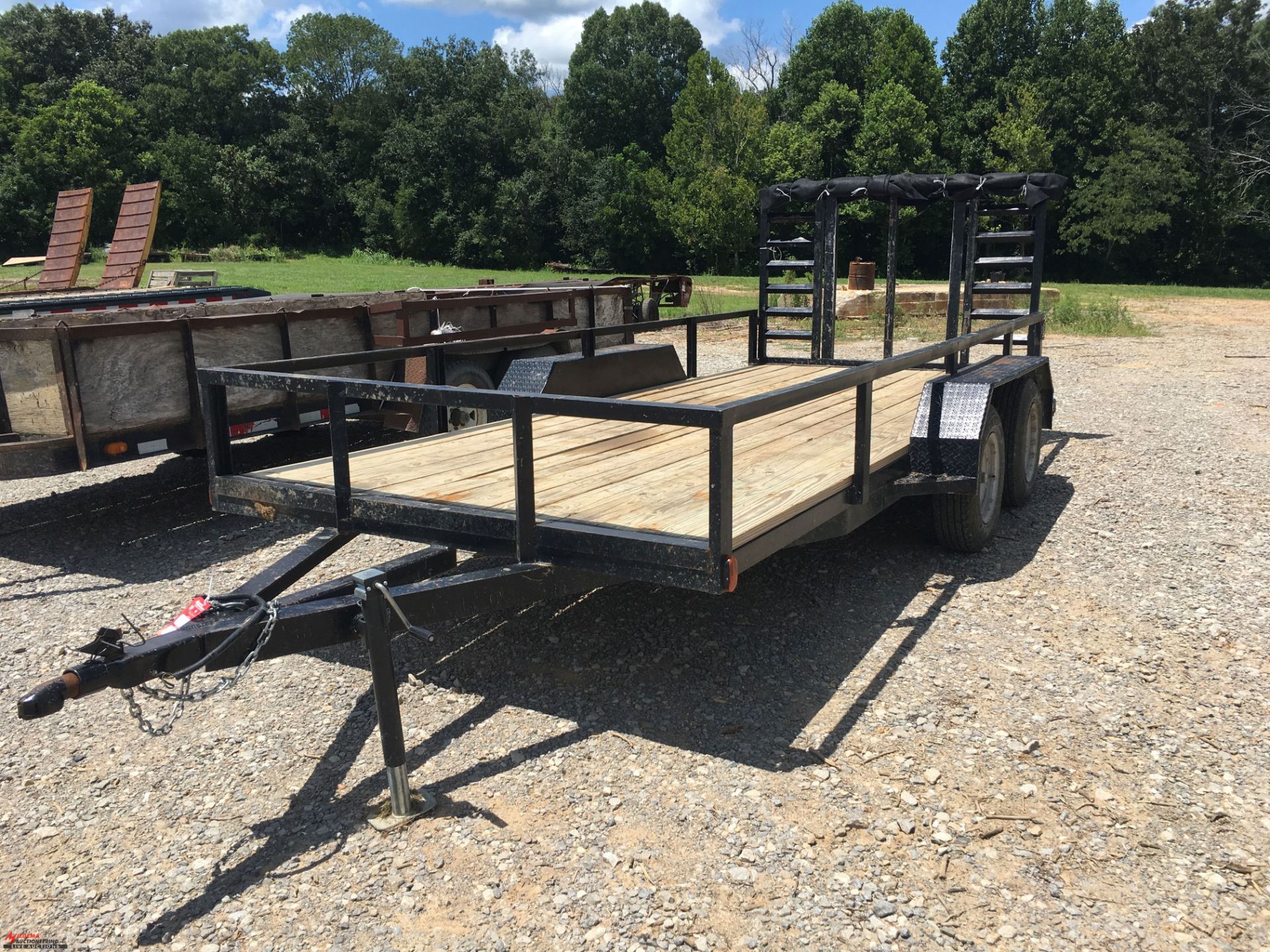 16' TRAILER, WITH WOOD DECK, FOLD DOWN RAMPS, CUSTOM BUILT BY FARM, DOES NOT SELL WITH - Image 2 of 7