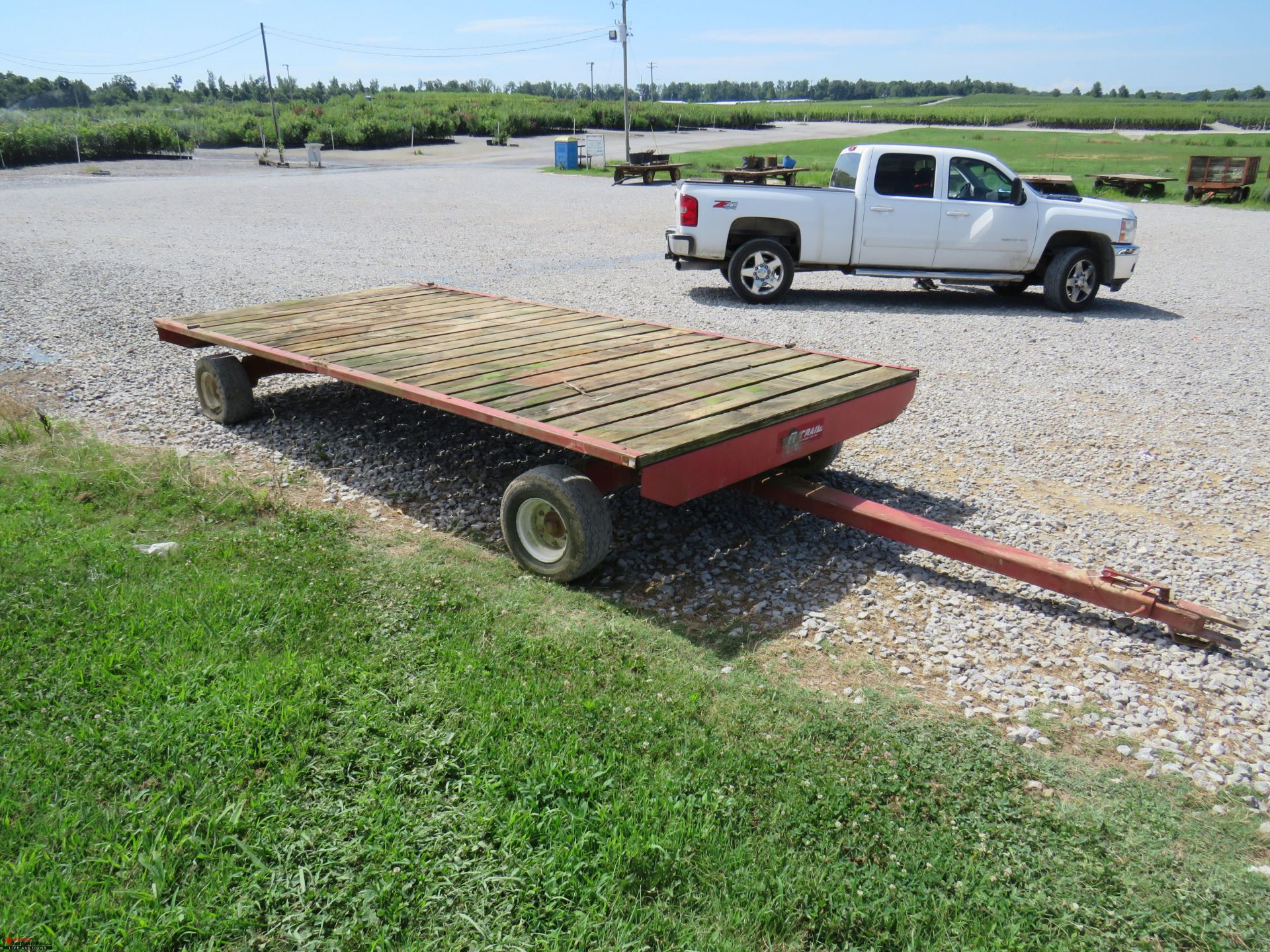 EZ TRAIL FLAT BED TRAILER, 15', PIN HITCH, SMALL TIRES - Image 2 of 6