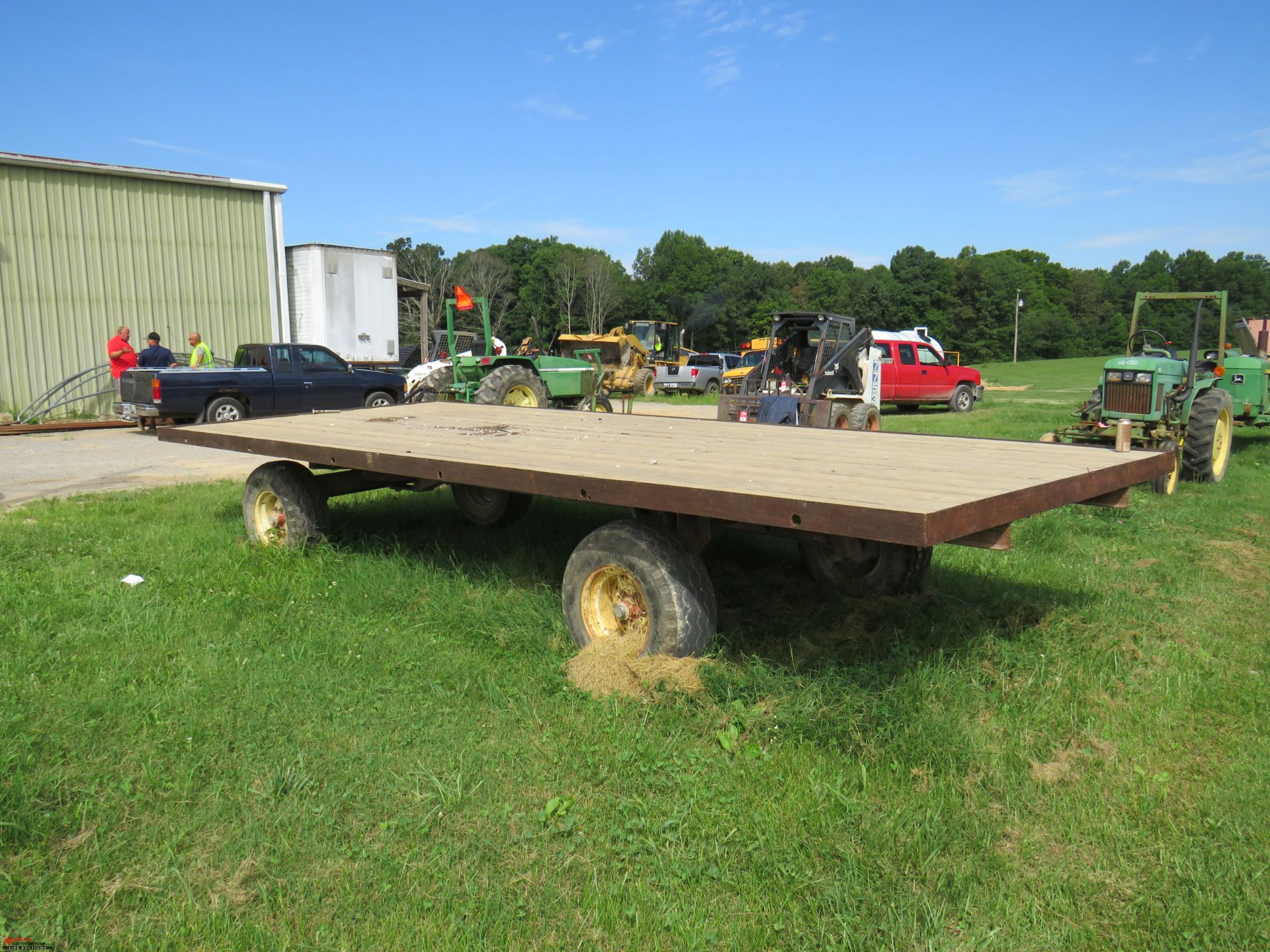 KNOWLES 20' FLAT BED, PIN HITCH, 5TH WHEEL STYLE STEERING - Image 4 of 5