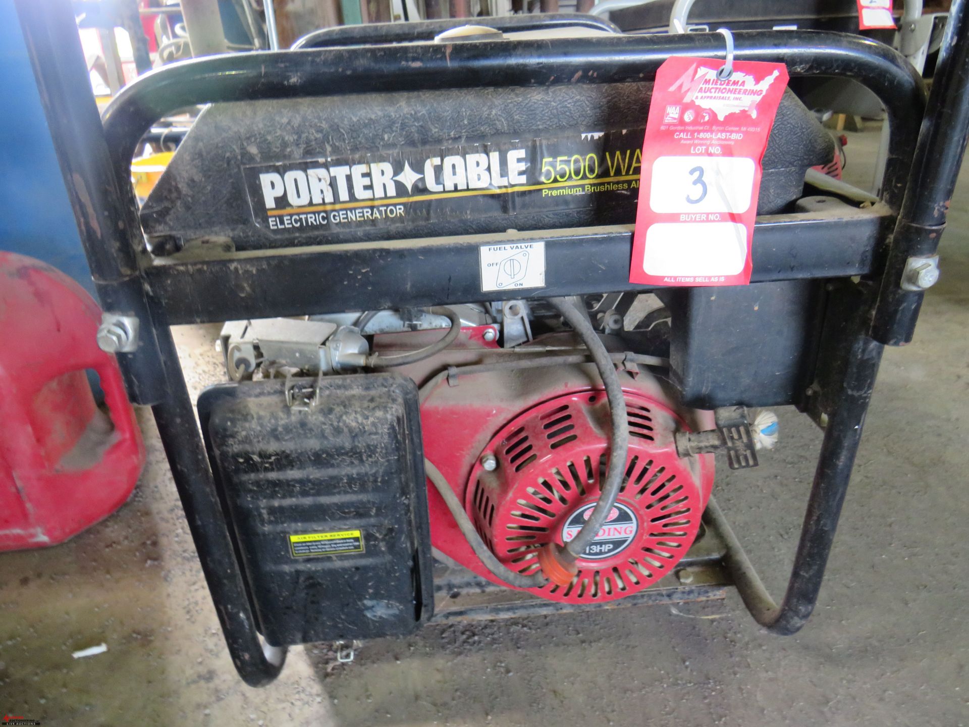 PORTER CABLE 5500 WATT PORTABLE GENERATOR - Image 3 of 4