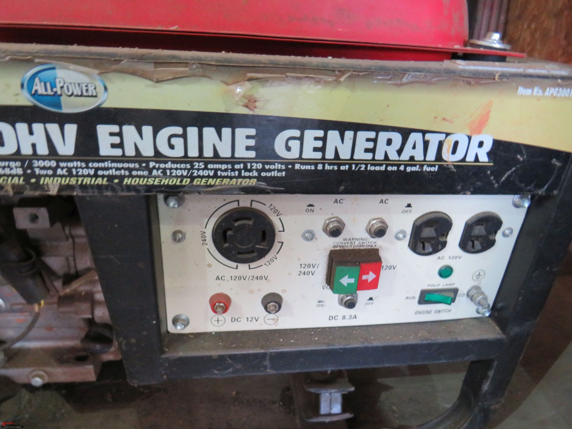 ALL POWER 3500 WATT GENERATOR - Image 4 of 5