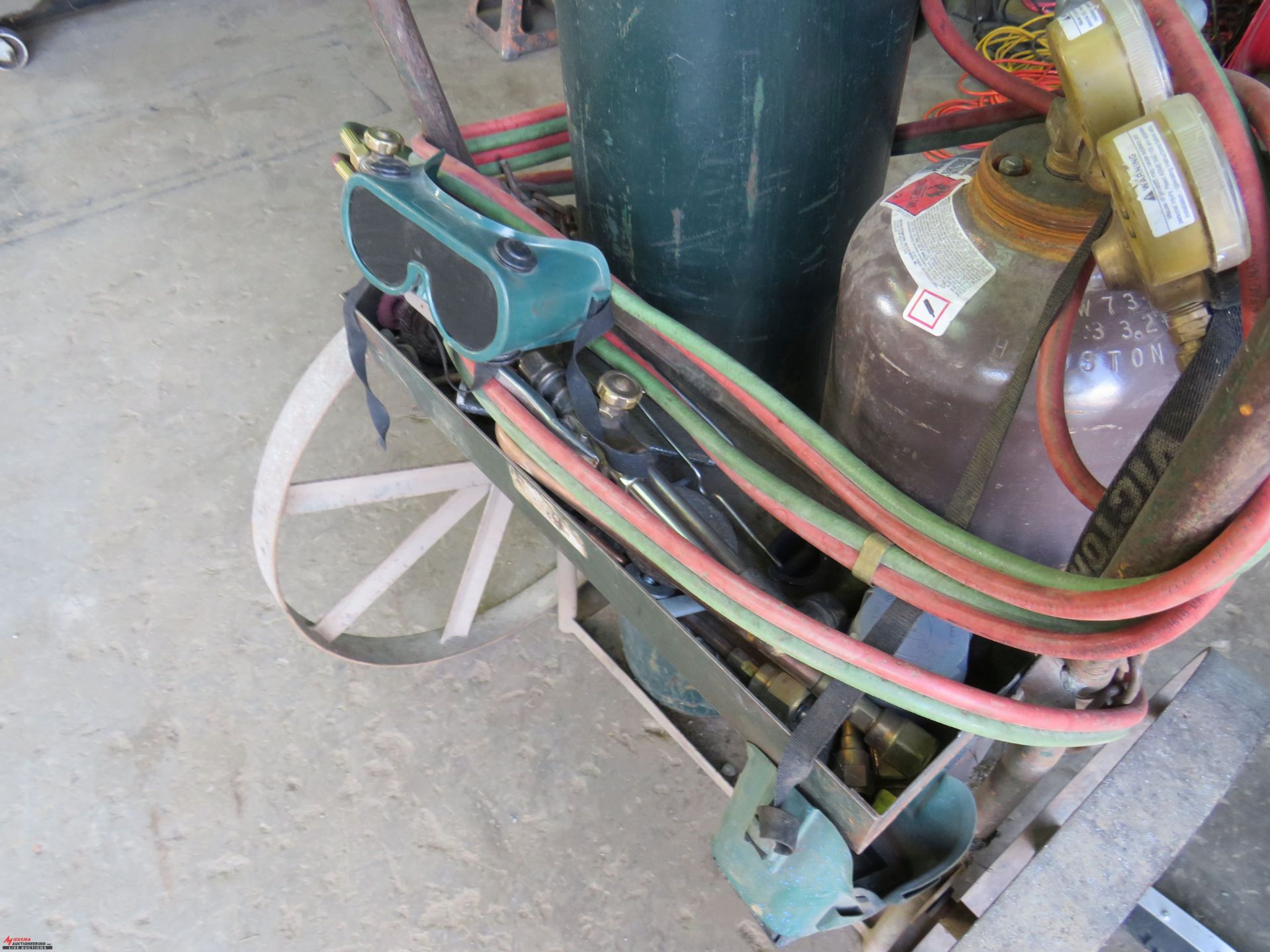 TORCH EQUIPMENT, TO INCLUDE TORCH CART, TORCH HEAD, TORCH GAUGES AND HOSES, TANKS ARE NOT INCLUDED - Image 3 of 3