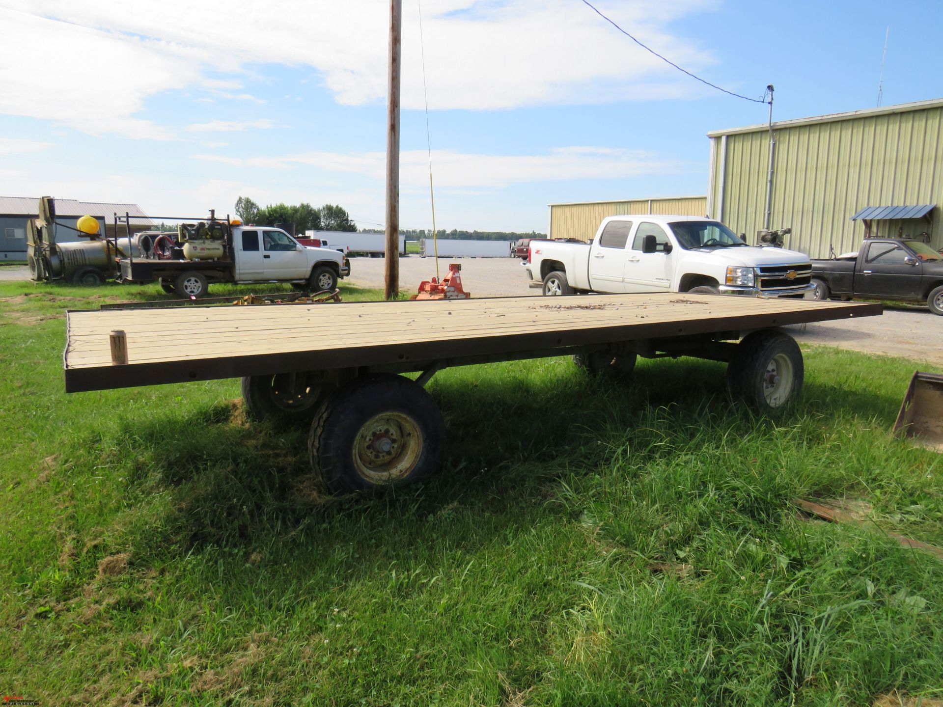 KNOWLES 20' FLAT BED, PIN HITCH, 5TH WHEEL STYLE STEERING - Image 3 of 5