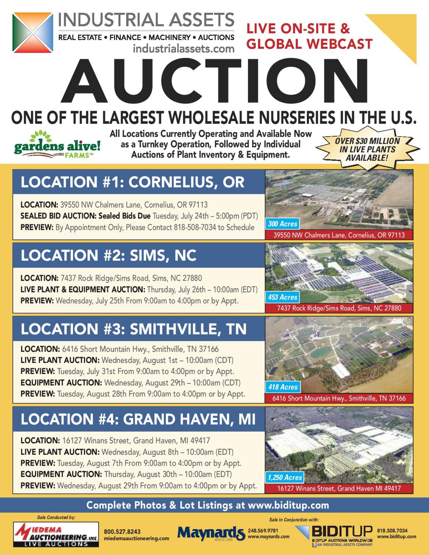 GARDENS ALIVE FARMS – EQUIPMENT AUCTION INCLUDES LARGE QUANTITY OF TRUCKS, TRACTORS & TRAILERS, JOHN