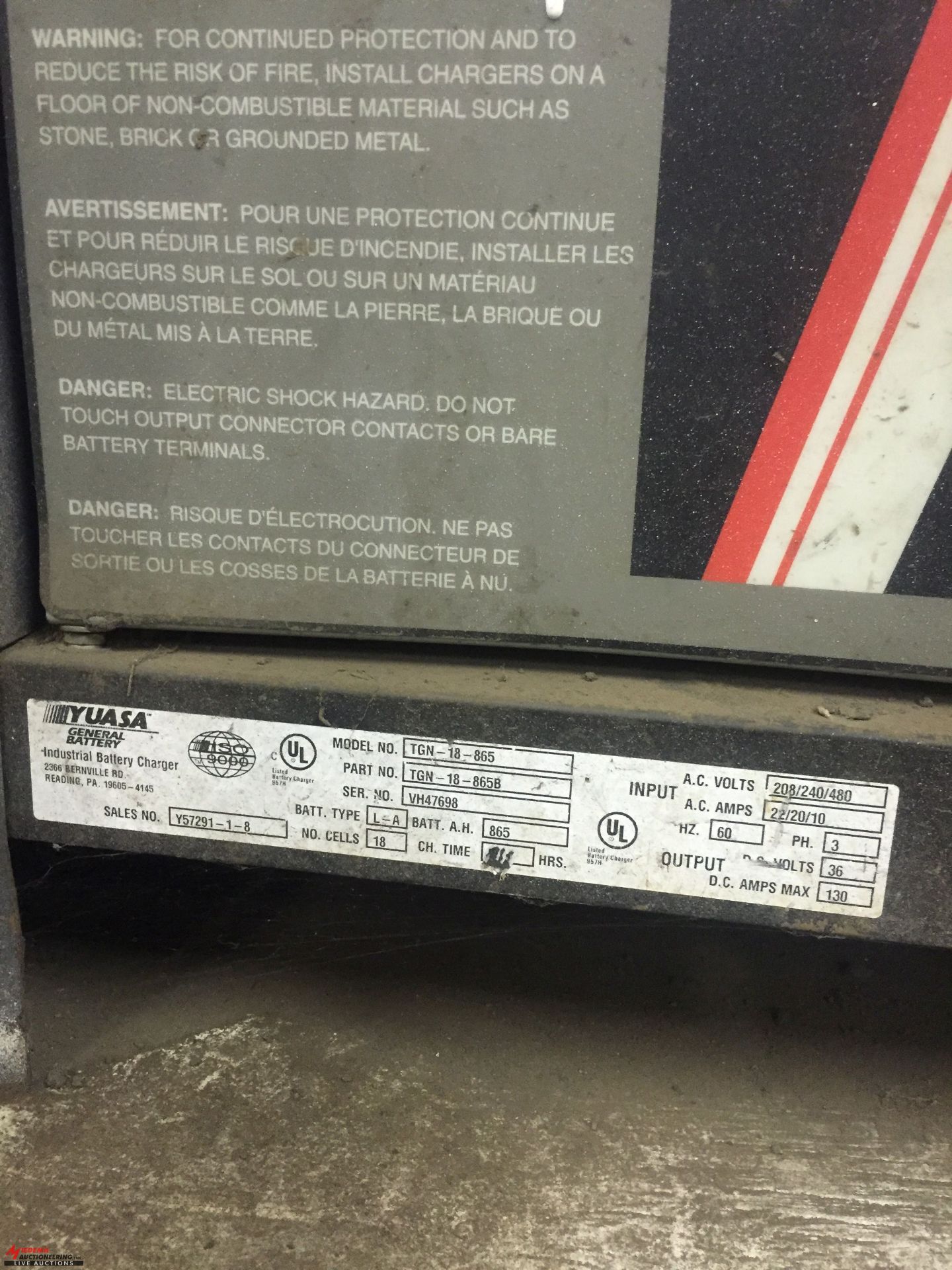 THE GENERAL 2000 PLUS BATTERY CHARGER FOR FORKLIFTS, 36 VOLT [LOCATION: EAST WINANS STREET - Image 3 of 3