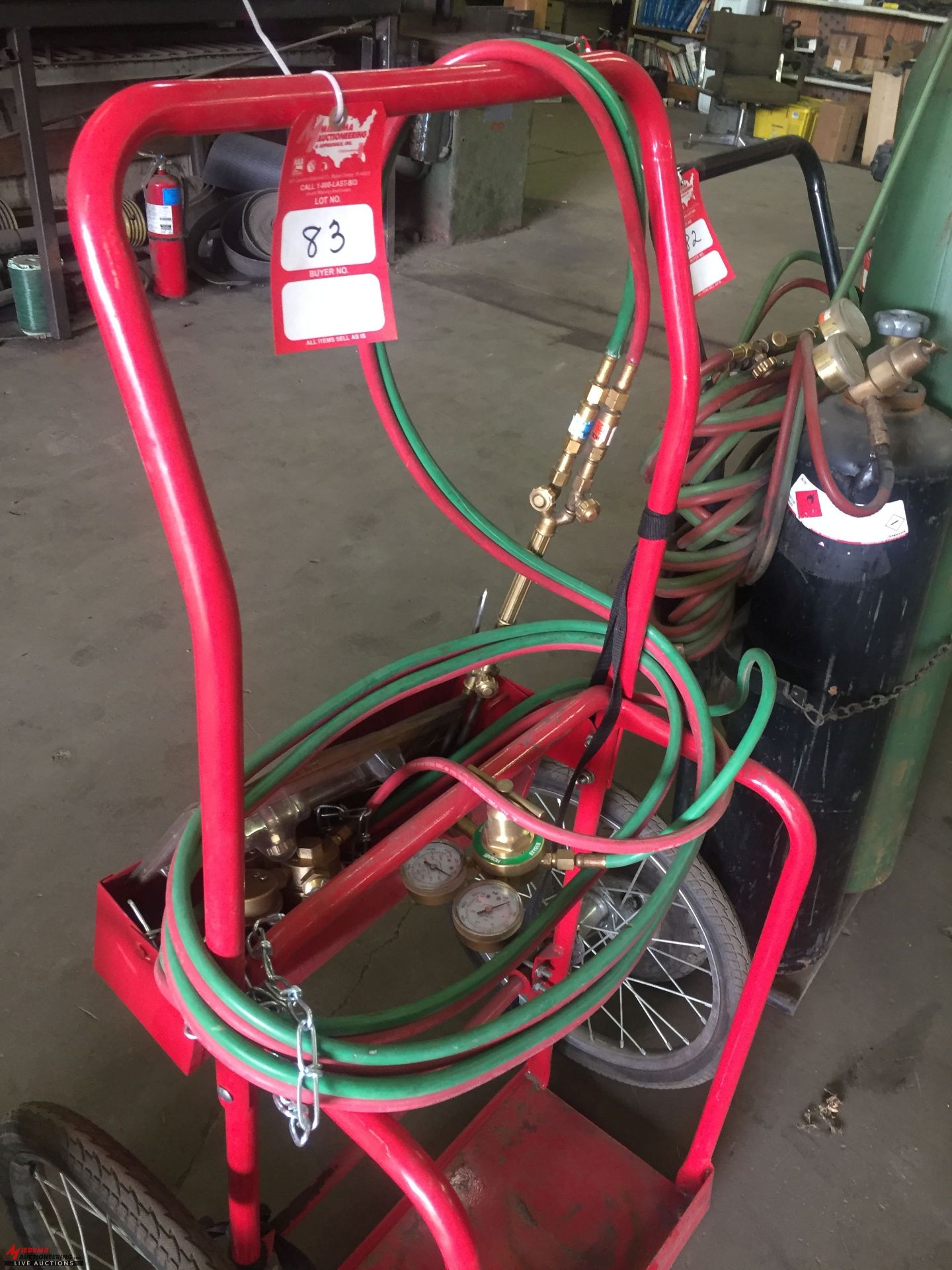 TORCH SET, INCLUDES TORCH, HOSE, GAUGES AND CART [TANKS ARE NOT INCLUDED] [LOCATION: EAST WINANS - Image 2 of 2