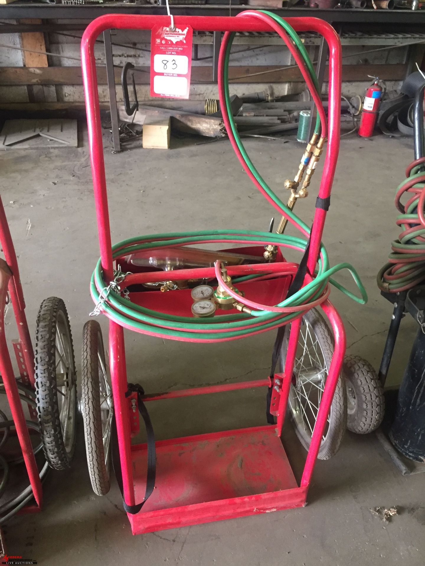 TORCH SET, INCLUDES TORCH, HOSE, GAUGES AND CART [TANKS ARE NOT INCLUDED] [LOCATION: EAST WINANS