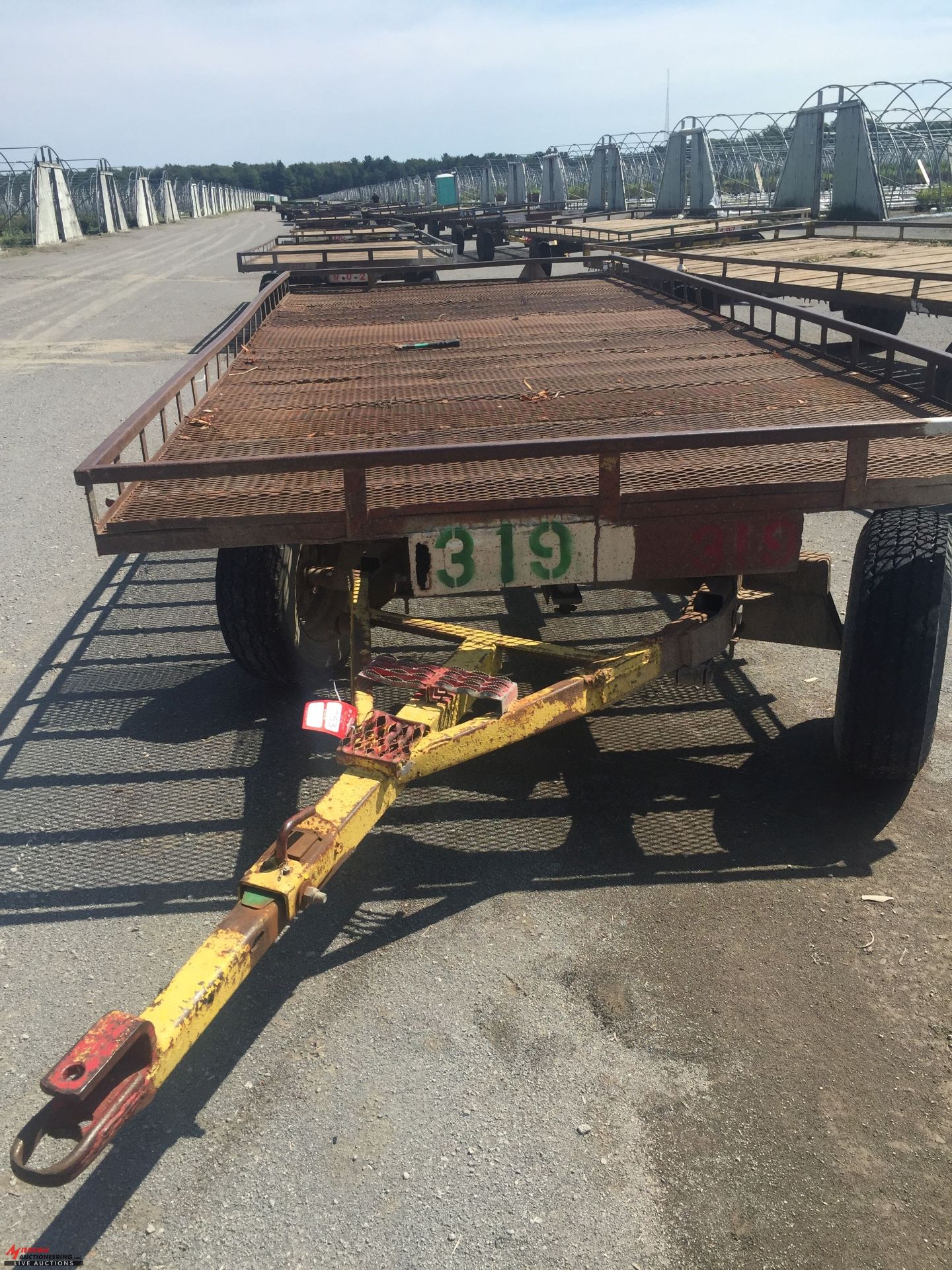 FLATBED WAGON, FIFTH WHEEL STYLE, 8' WIDE x 20' LONG, FOR FARM USE ONLY [LOCATION: FILLMORE STREET