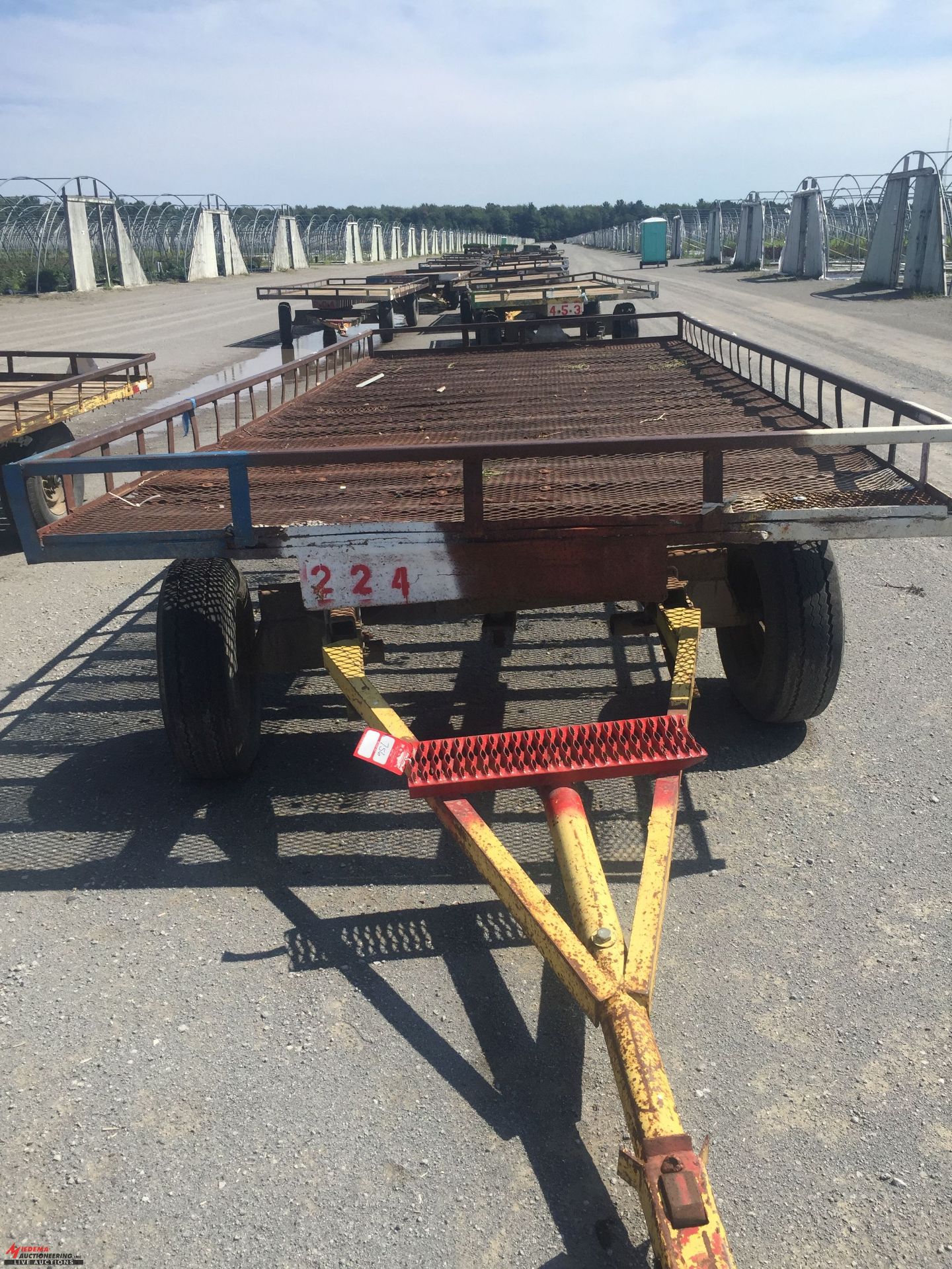 FLATBED WAGON, FIFTH WHEEL STYLE, 8' WIDE x 20' LONG, FOR FARM USE ONLY [LOCATION: FILLMORE STREET