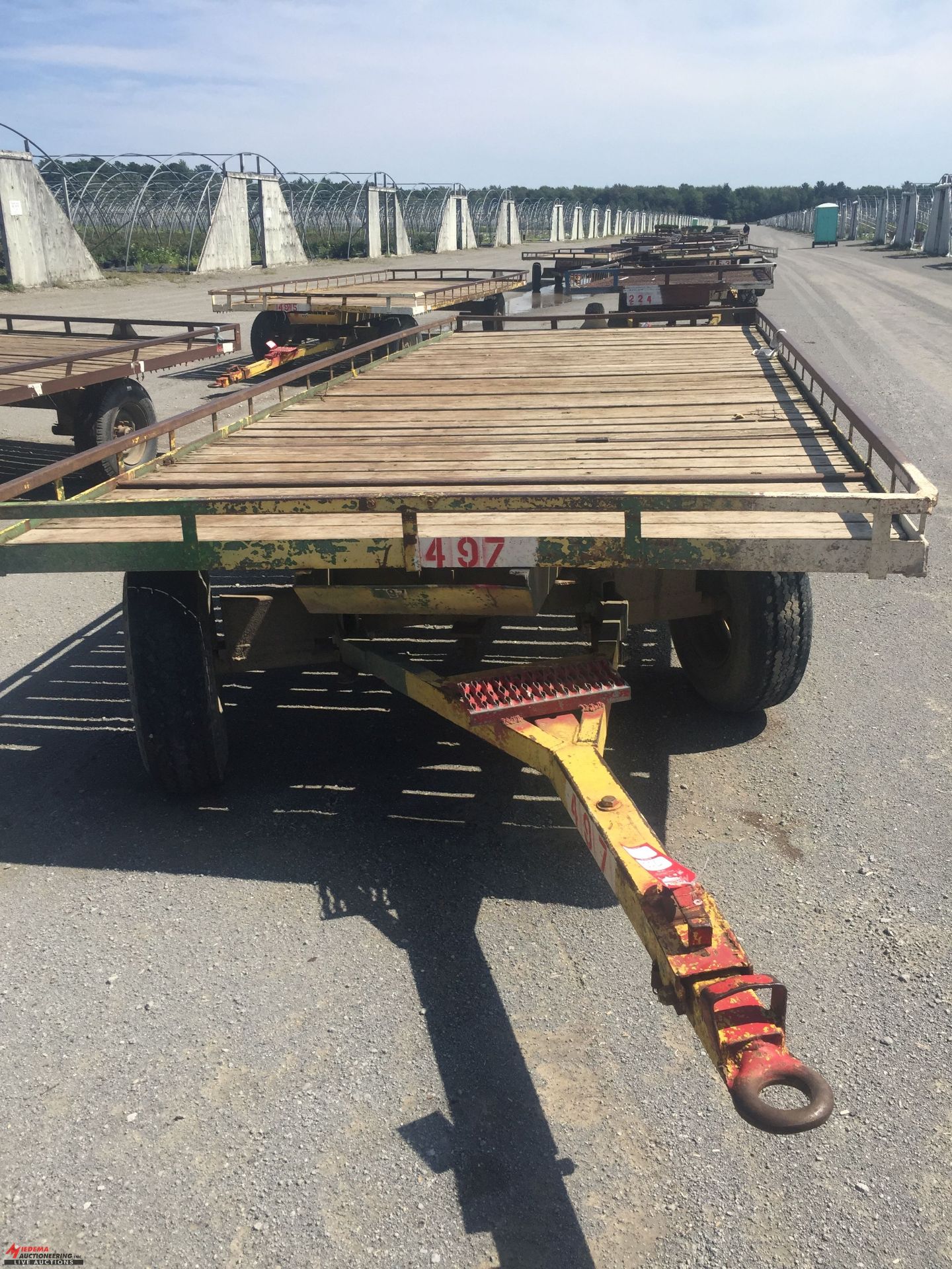 FLATBED WAGON, FIFTH WHEEL STYLE, 8' WIDE x 22' LONG, FOR FARM USE ONLY [LOCATION: FILLMORE STREET