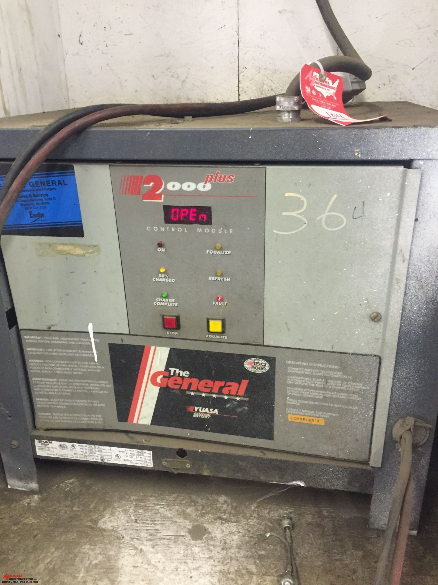 THE GENERAL 2000 PLUS BATTERY CHARGER FOR FORKLIFTS, 36 VOLT [LOCATION: EAST WINANS STREET - Image 2 of 3