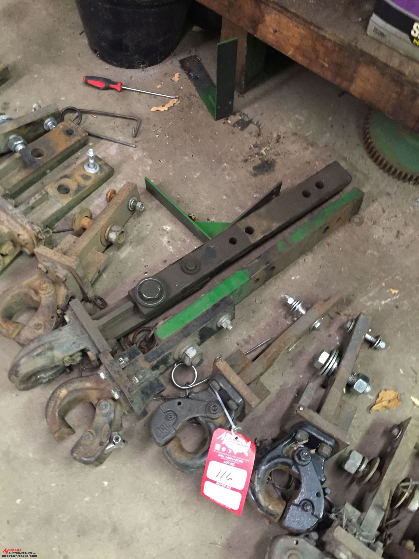 ASSORTED PINTLE HITCHES (12), DRAW BAR TYPE MOUNT [LOCATION: SOUTH SHOP AT MAIN FACILITY] - Image 3 of 4