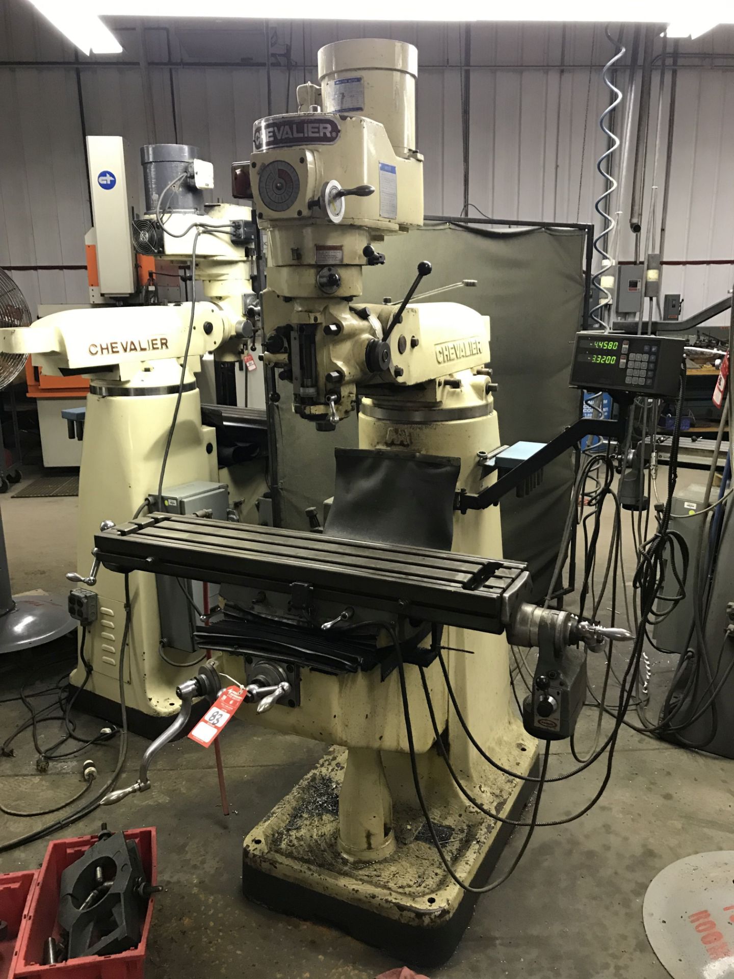 CHEVALIER FM-3VS VERTICAL MILLING MACHINE, 9'' x 42'' POWER FEED TABLE, 60-4500 SPINDLE SPEEDS, SONY