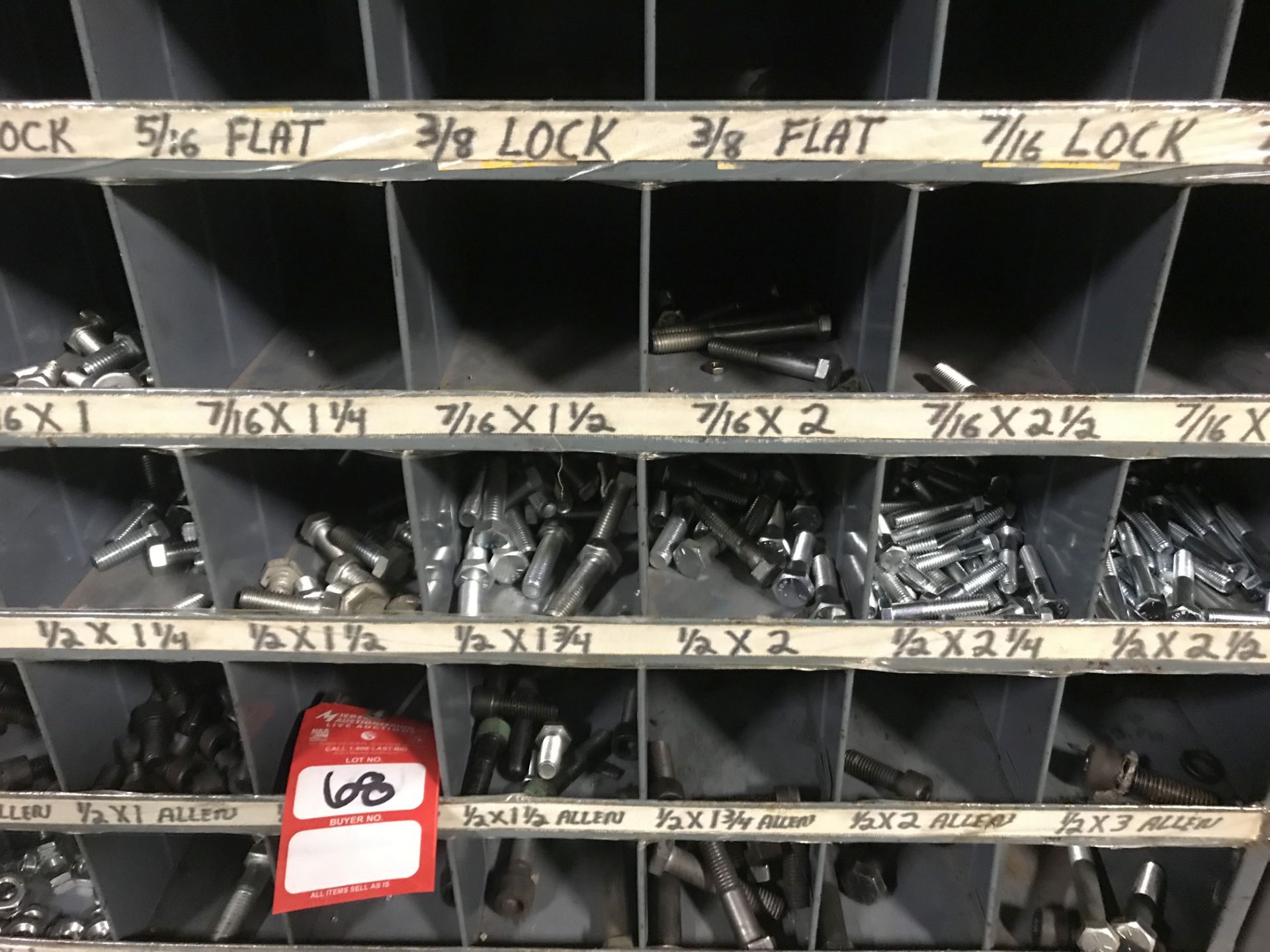 ASSORTED BOLT BINS/STANDS, WITH ASSORTED BOLTS, HEX BOLTS AND MORE [LOCATION: BUILDING 2-MAINTENANCE - Image 2 of 4