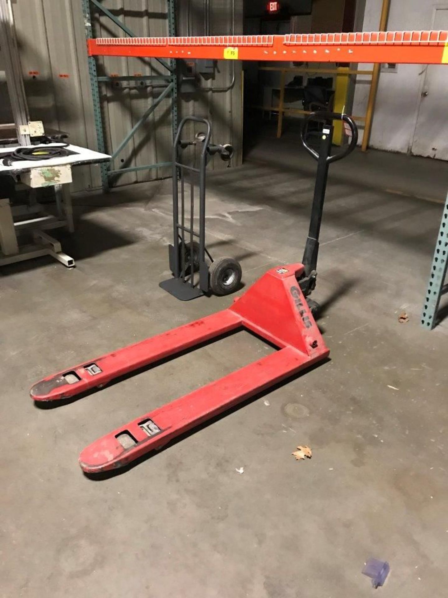 GILLIS 5500LB PALLET JACK AND 2-WHEEL DOLLY, PALLET JACK NEEDS REPAIR [LOCATION: BUILDING 1] - Image 2 of 3