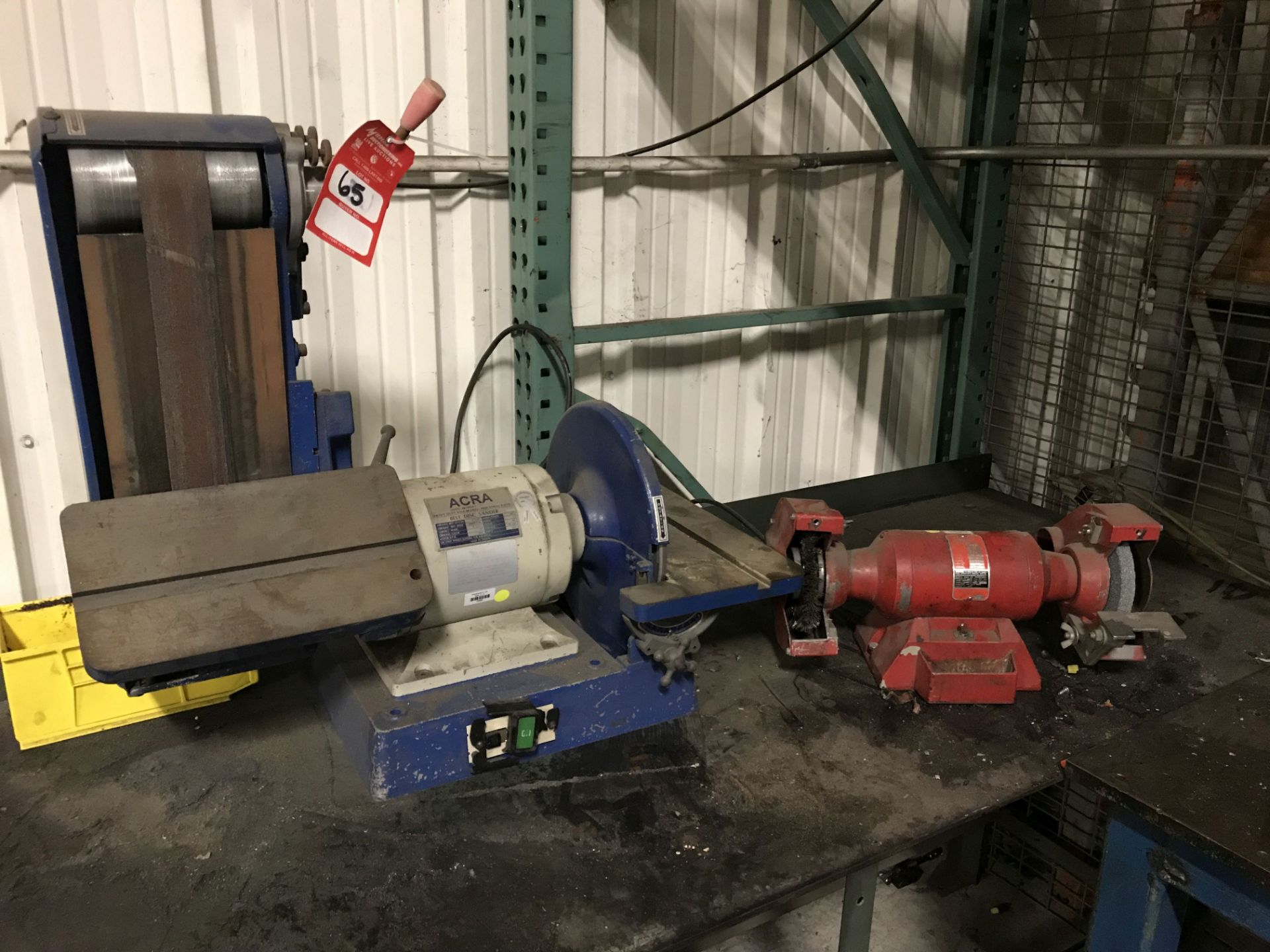 ACRA BELT DISC SANDER, BELT IS 6'' x 48'', 12'' DISC, 110V [LOCATION: BUILDING 2]