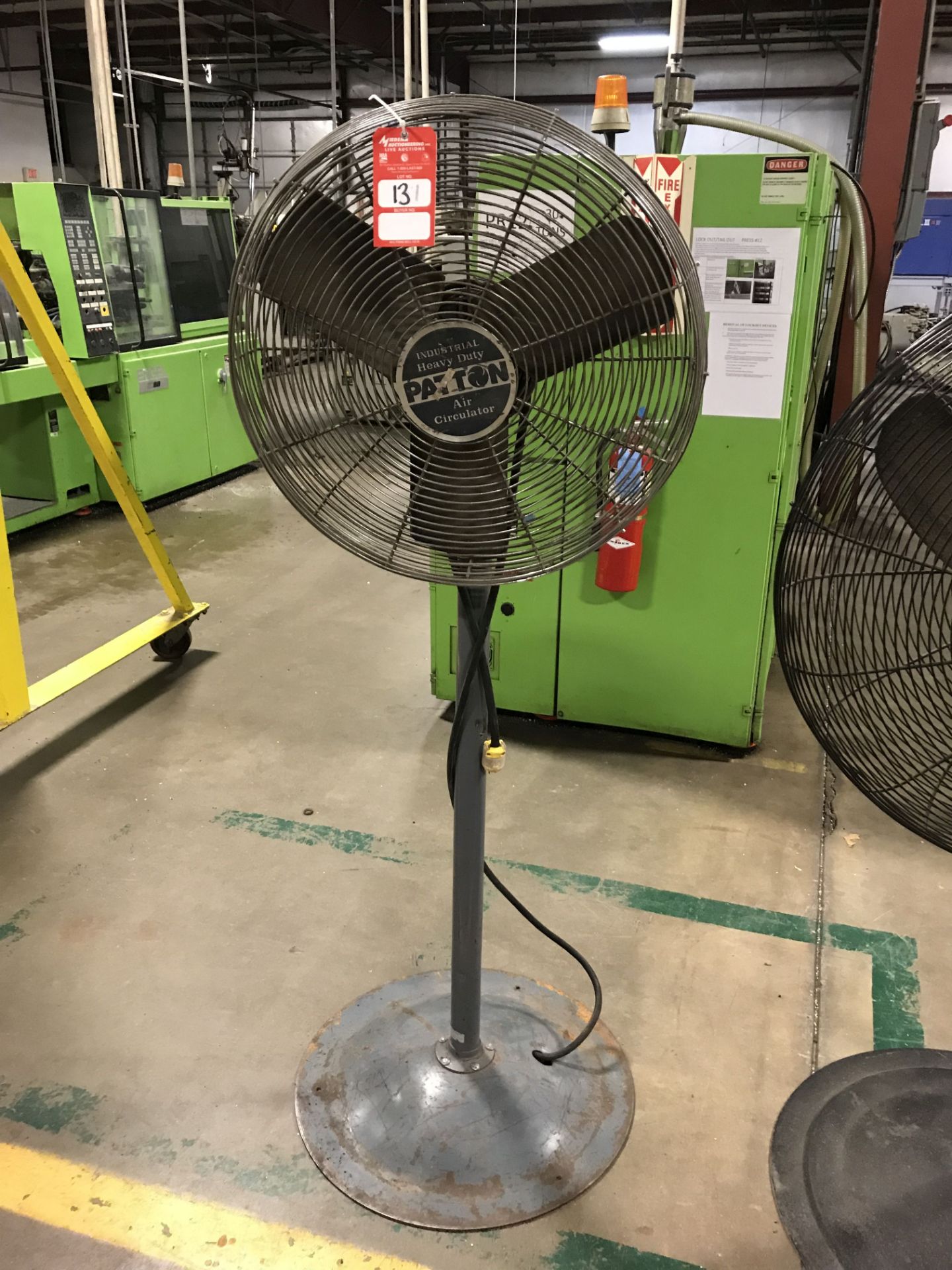 PATTON PEDESTAL SHOP FAN, APPROX 24'' [LOCATION: BUILDING 1]