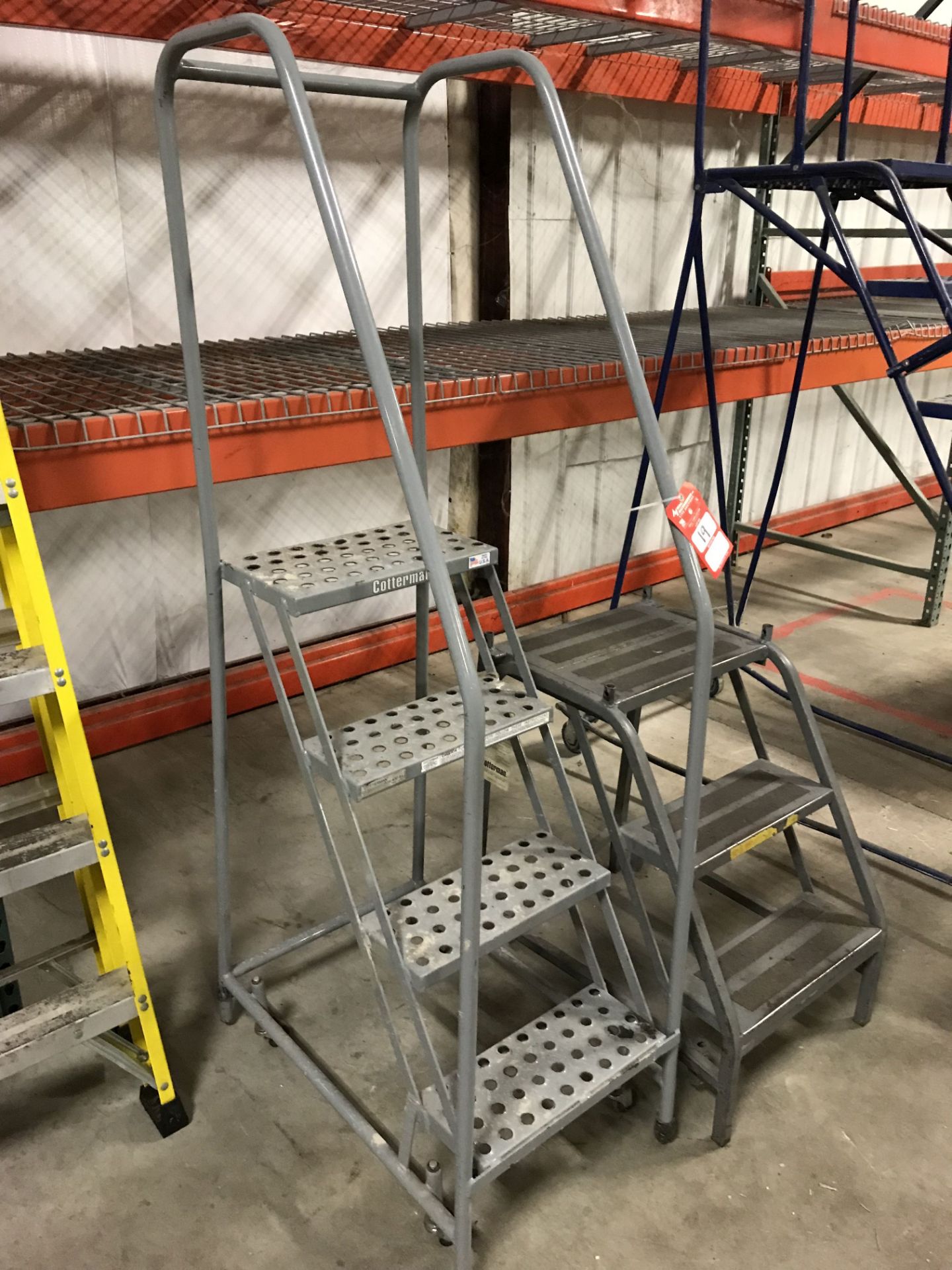 COTTERMAN 4' ROLLING LADDER AND 3' STEP STOOL [LOCATION: BUILDING 1] - Image 3 of 3