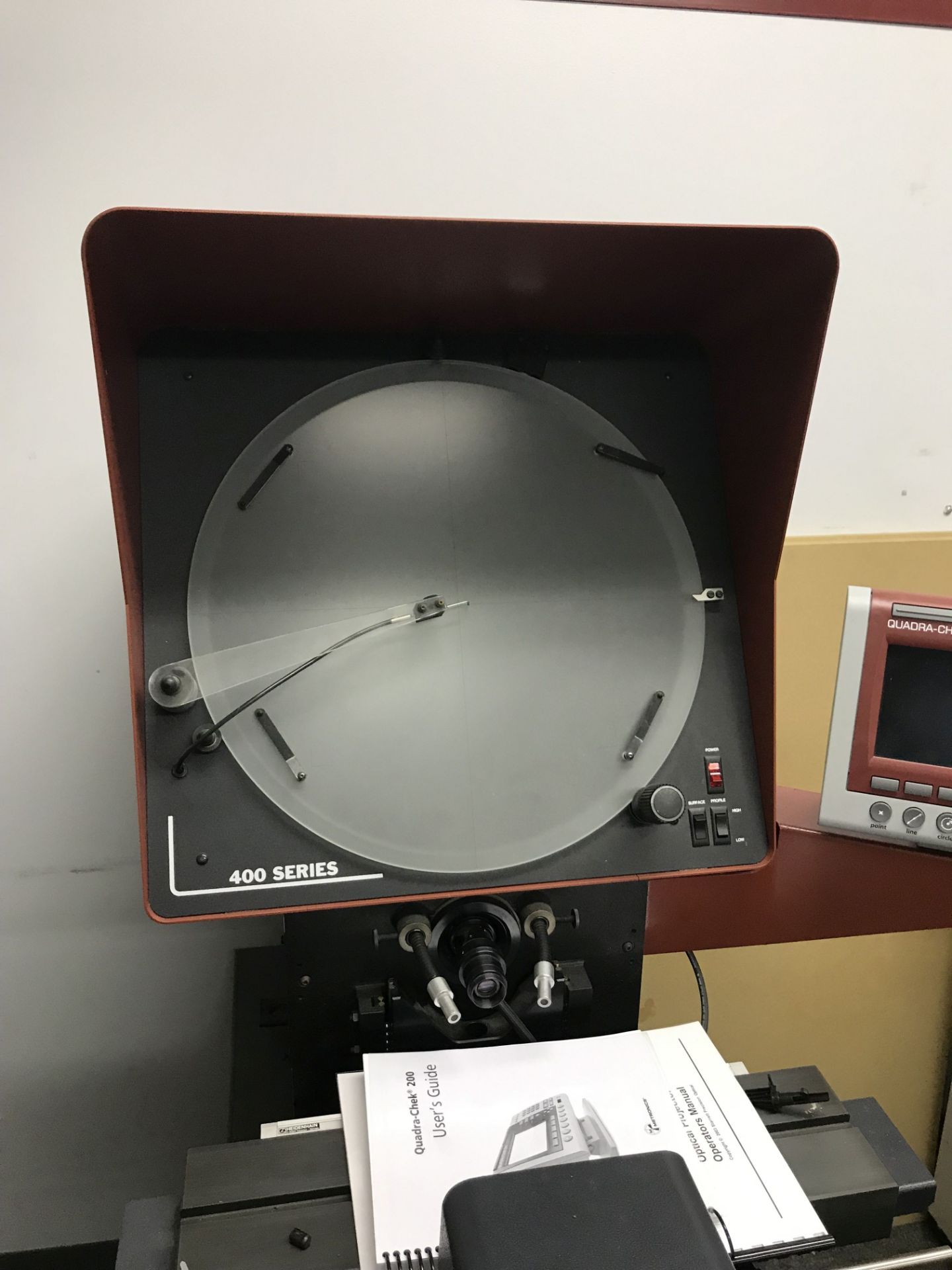 STARRETT OPTICAL COMPARATOR, SERIES 400, WITH QUADRA-CHEK 200 DIGITAL READ OUT CONTROL PANEL [ - Image 3 of 6
