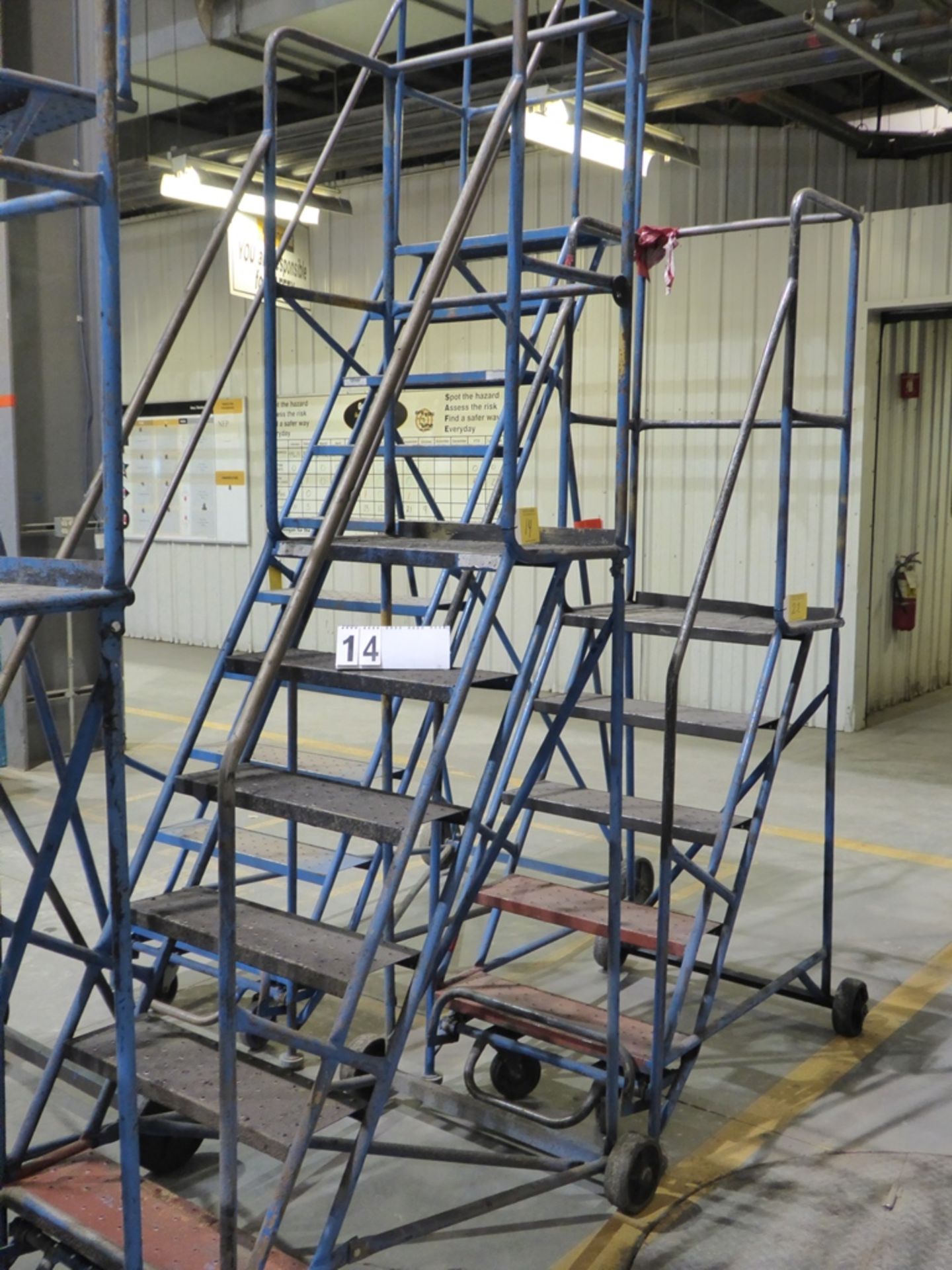 6 STEP ROLLING WAREHOUSE LADDER