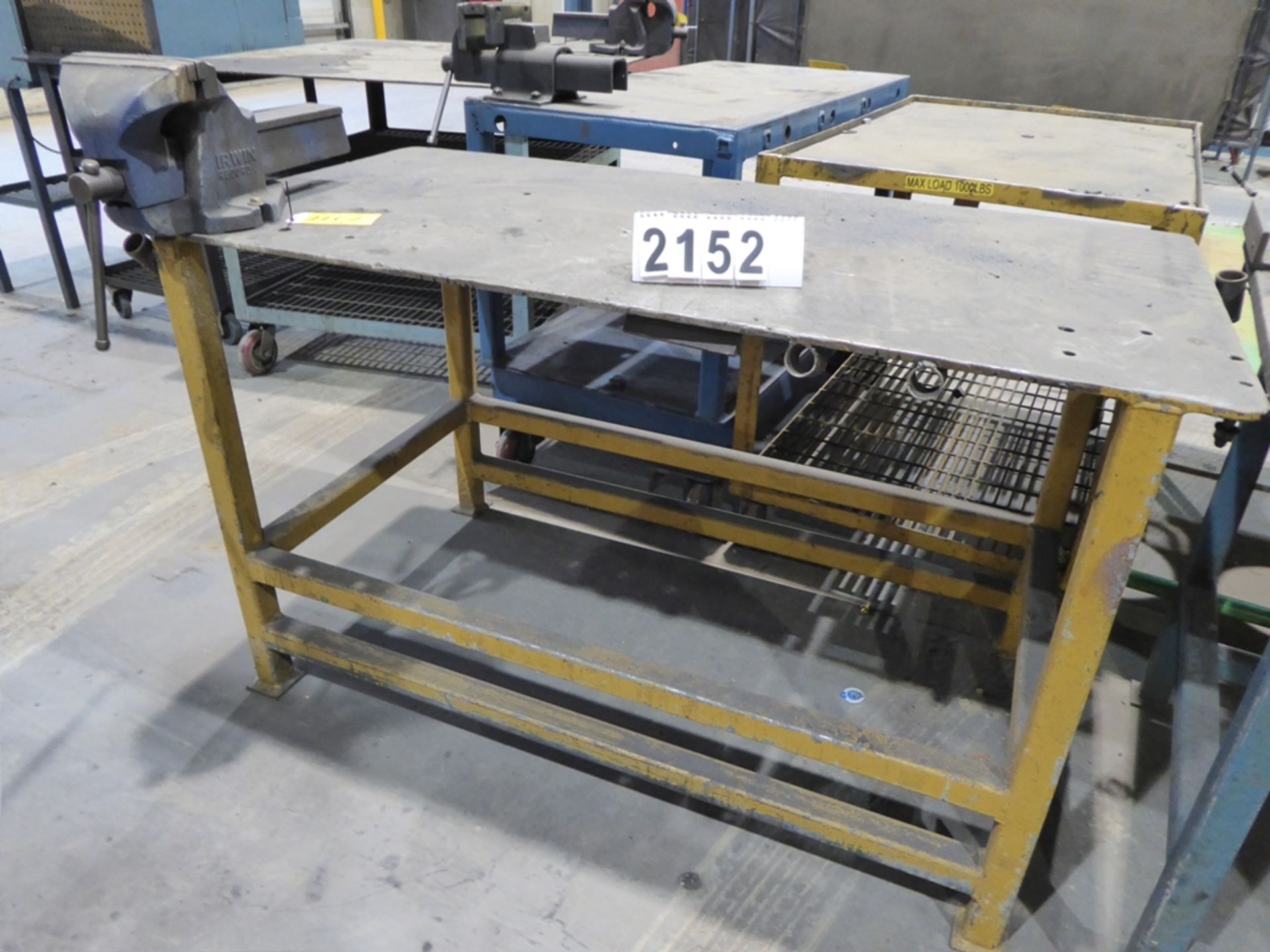 30"X60" STEEL WELDING TABLE W/ RECORD 8" BENCH VISE