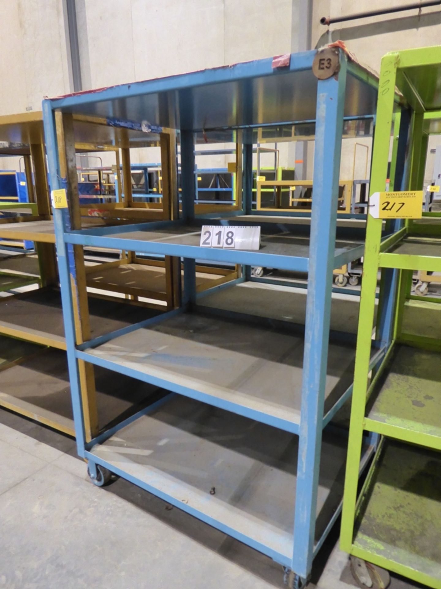 3 TIERED METAL PARTS CART