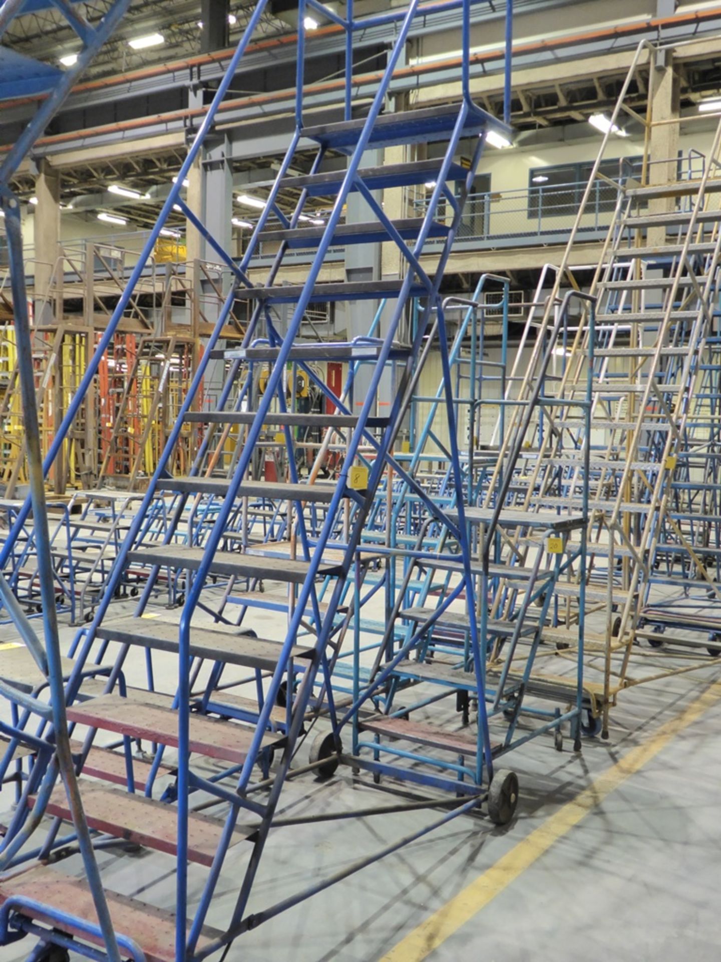 12 STEP ROLLING WAREHOUSE LADDER